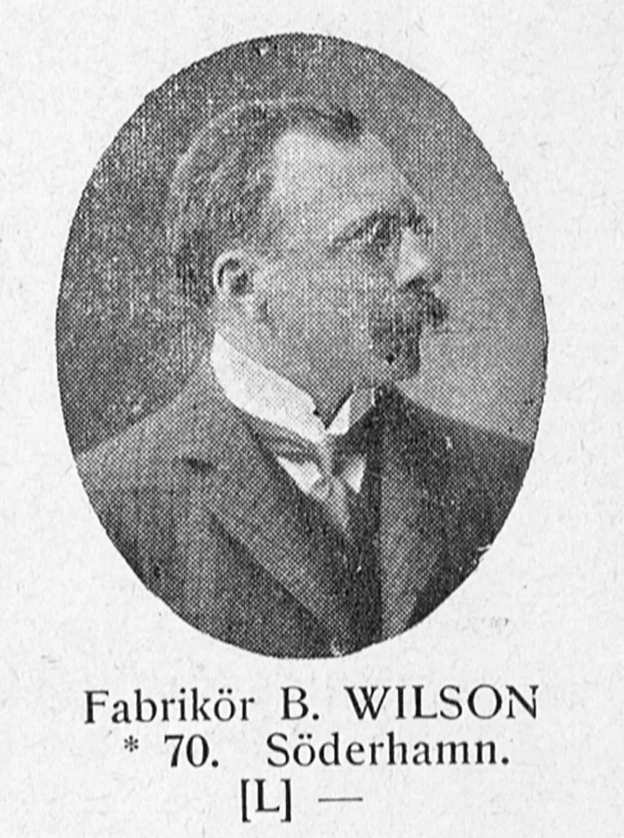Porträt von Bernt Wilson (1870–1919) – Gedenkseite