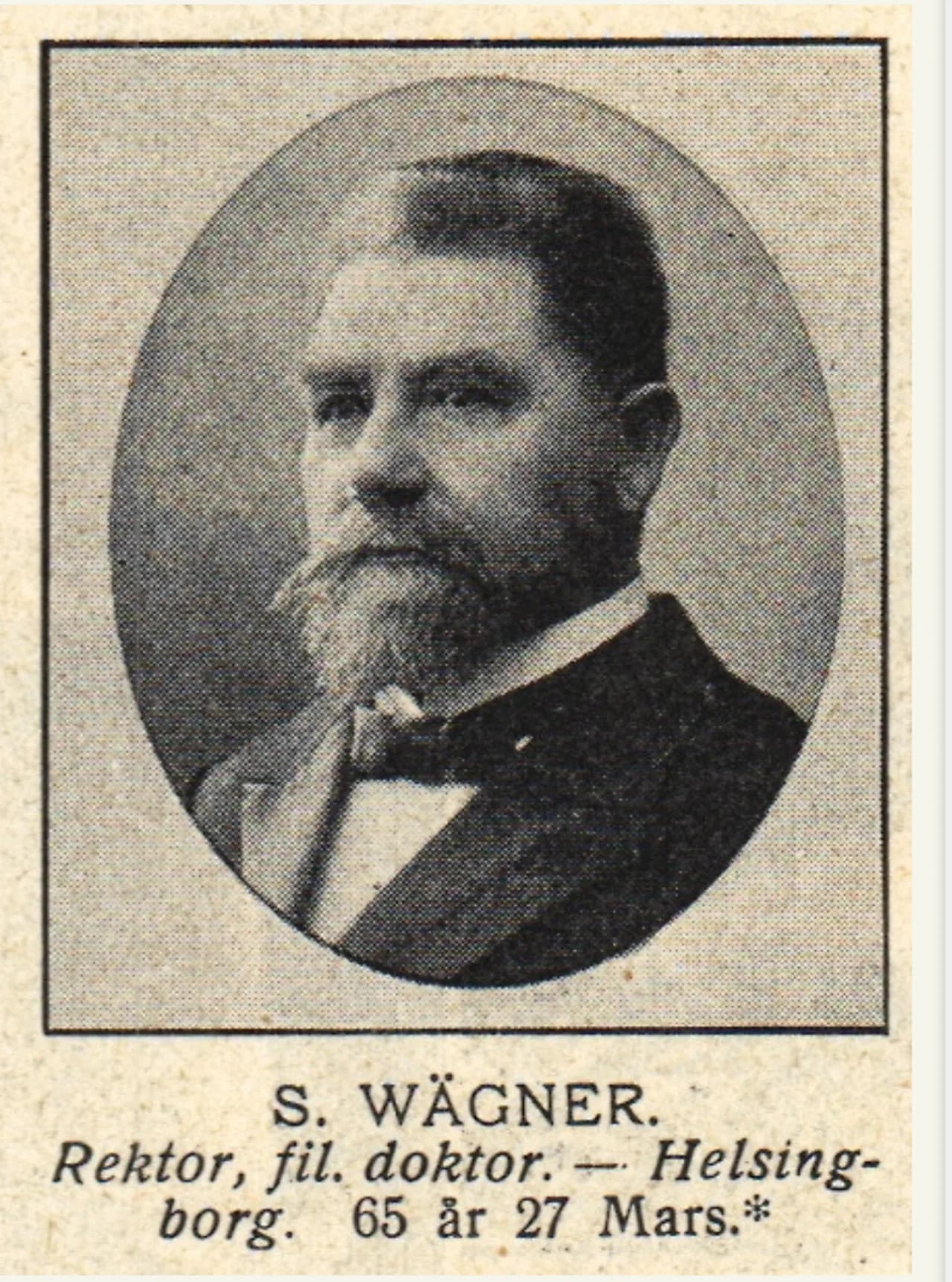 Porträt von Sven Wägner (1844–1916) – Gedenkseite