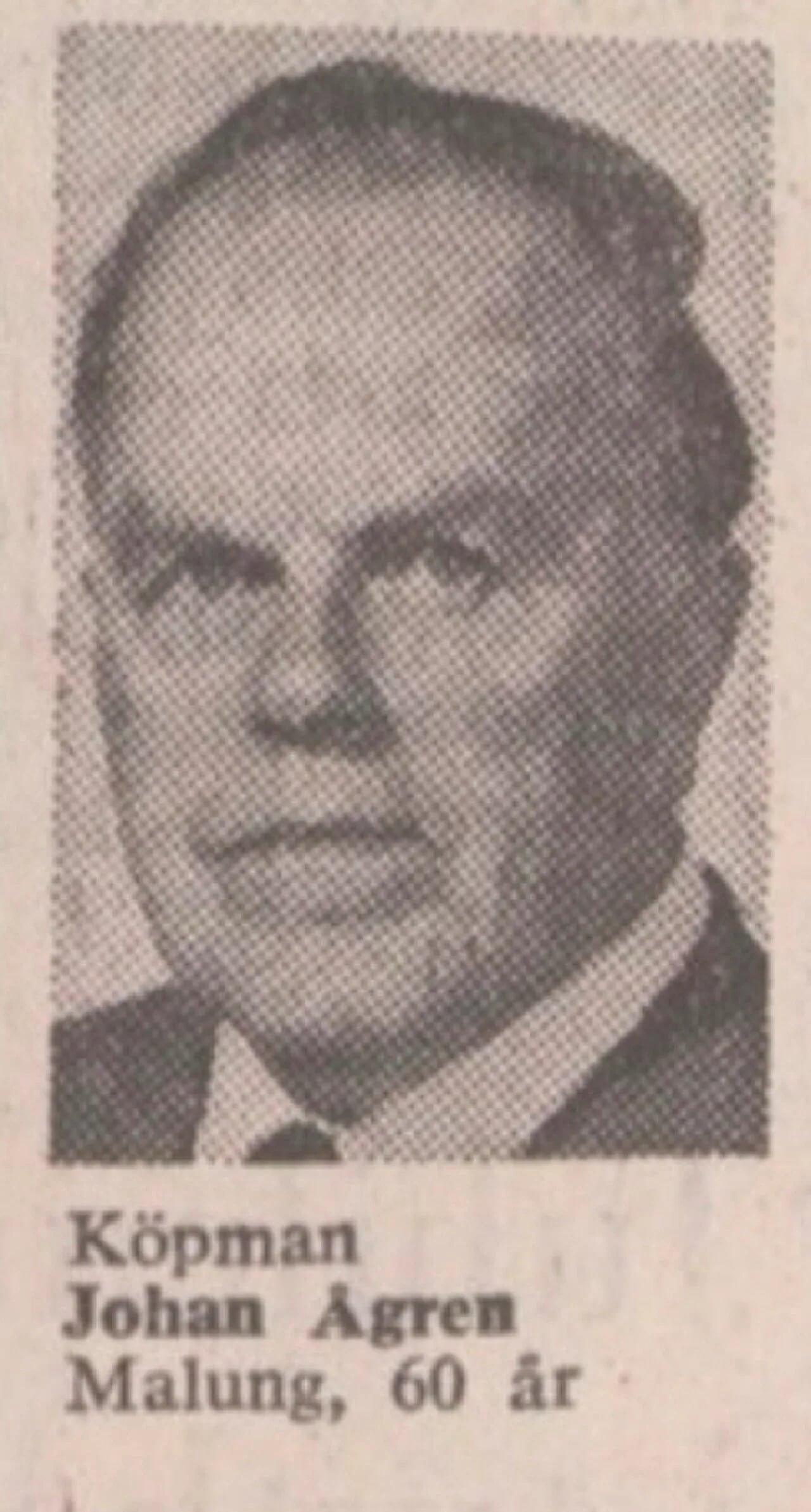 Portrait of Johan Ågren (1910–1989) – memorial page