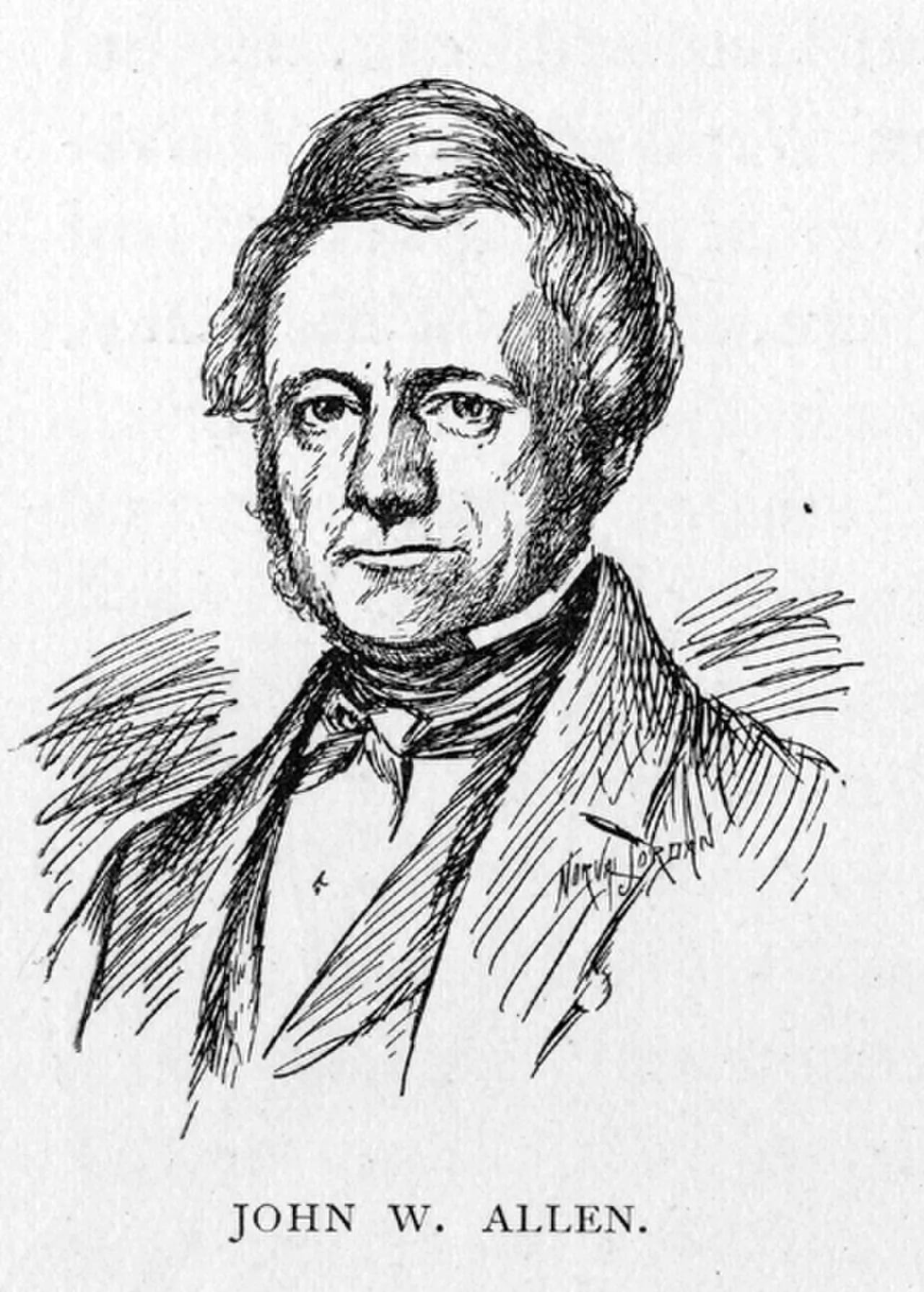 Porträt von John W. Allen (1802–1887) – Gedenkseite