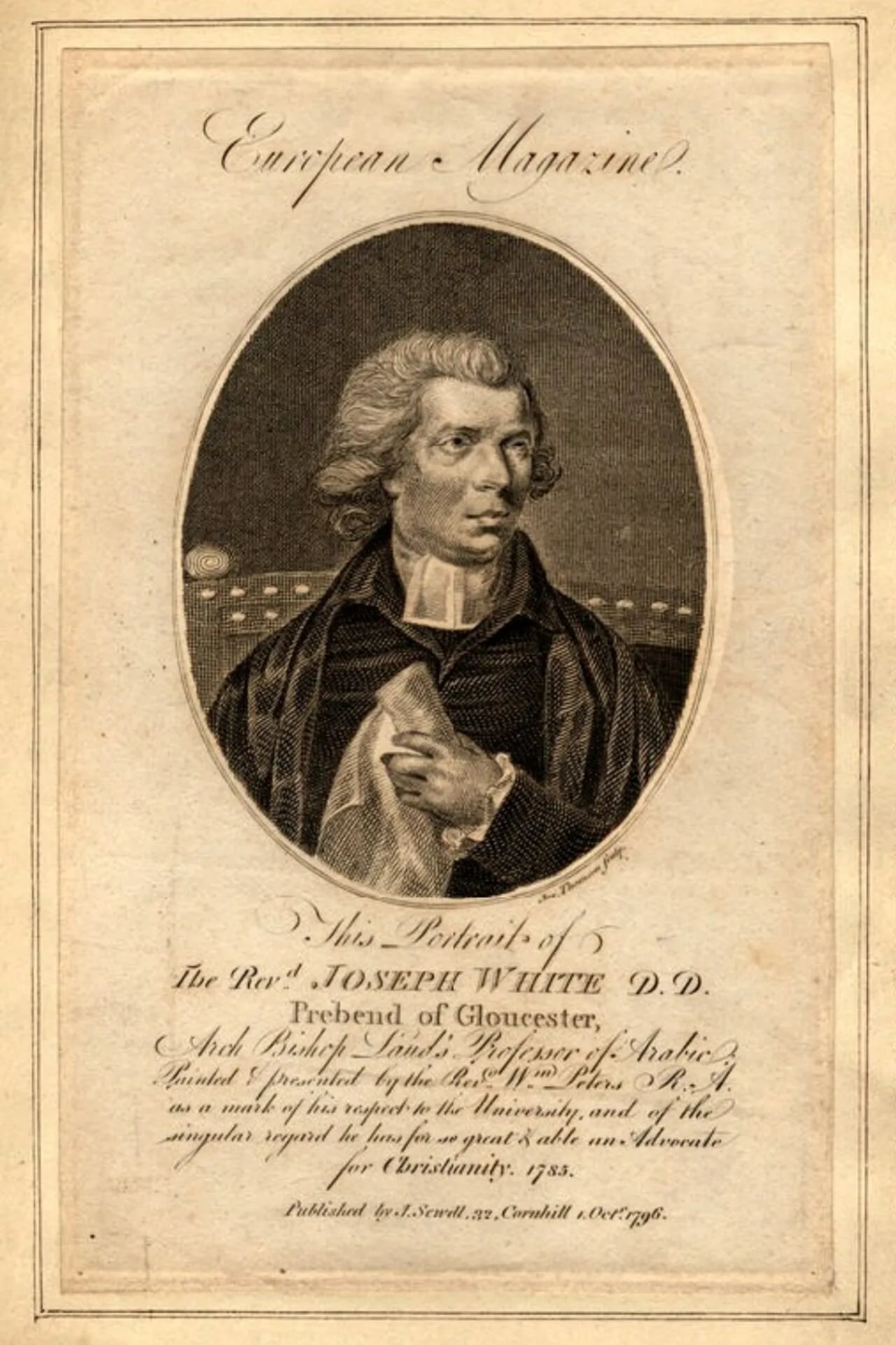 Porträt von Joseph White (1745–1814) – Gedenkseite