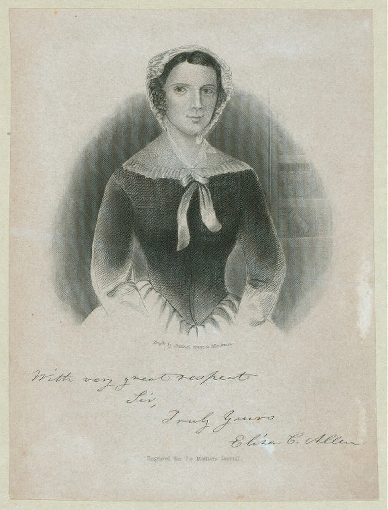 Porträt von Eliza Crosby Allen (1803–1848) – Gedenkseite