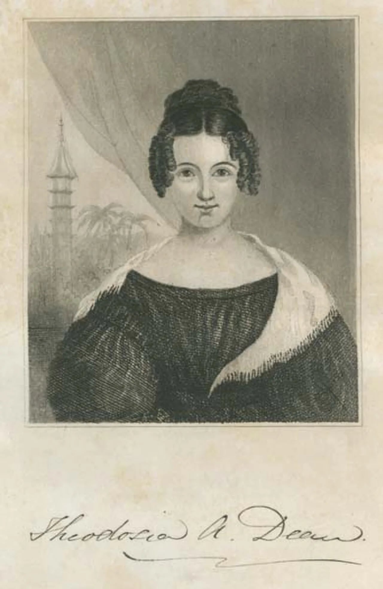 Porträt von Theodosia Ann Dean (1819–1843) – Gedenkseite