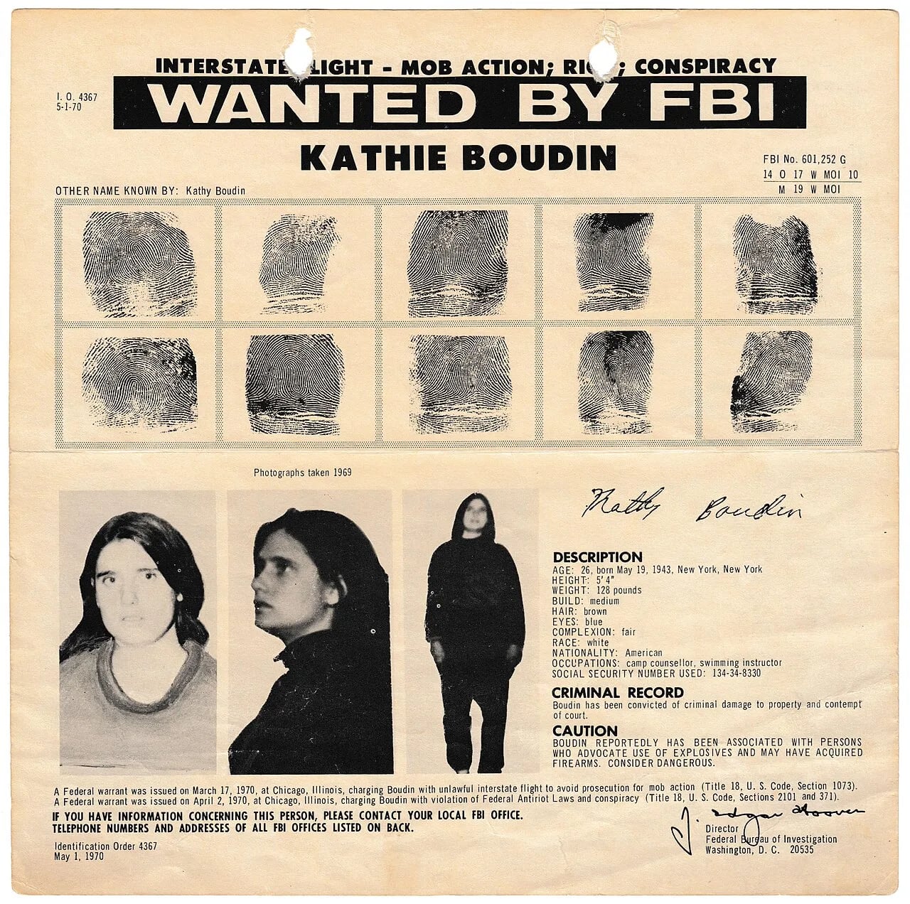 Porträt von Kathy Boudin (1943–2022) – Gedenkseite