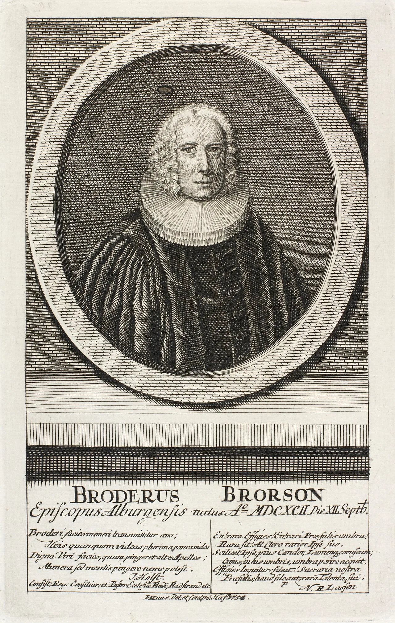 Porträt von Broder Brorson (1692–1778) – Gedenkseite