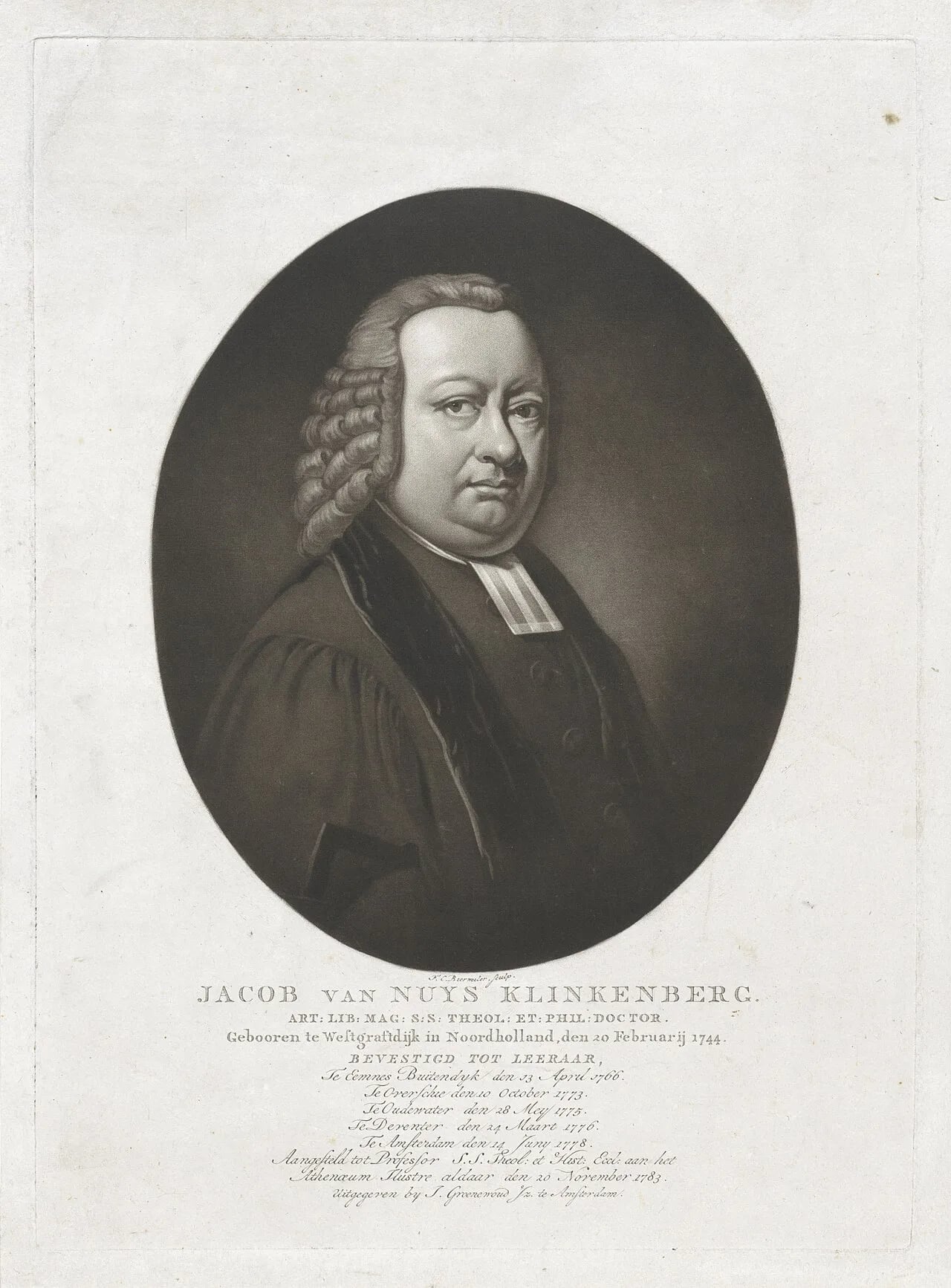 Porträt von Jacob van Nuys Klinkenberg (1744–1817) – Gedenkseite