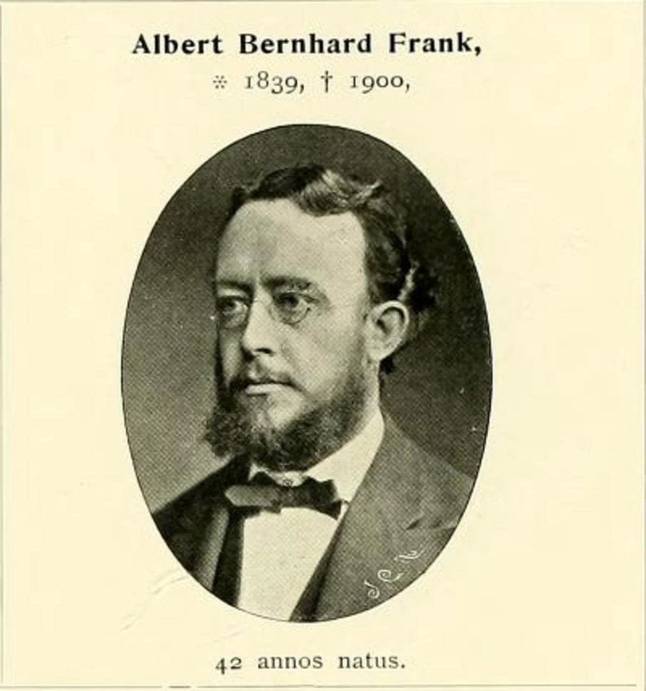 Portrait of Albert Bernhard Frank (1839–1900) – memorial page