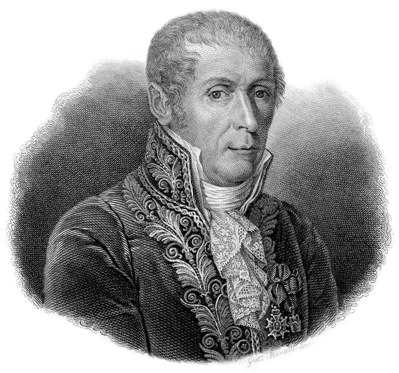 Porträt von Alessandro Volta (1745–1827) – Gedenkseite