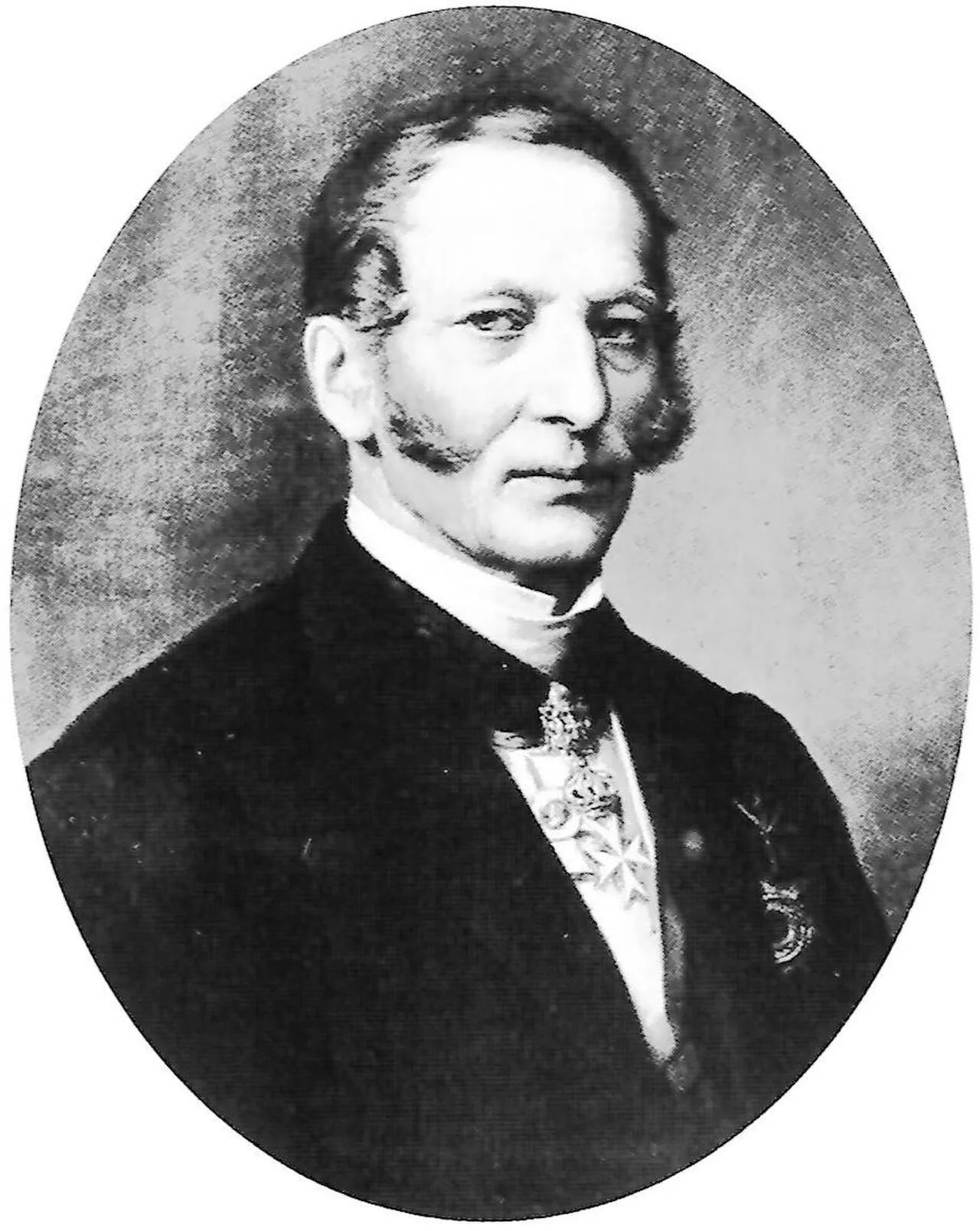 Porträt von August Ludwig von Senarclens-Grancy (1794–1871) – Gedenkseite