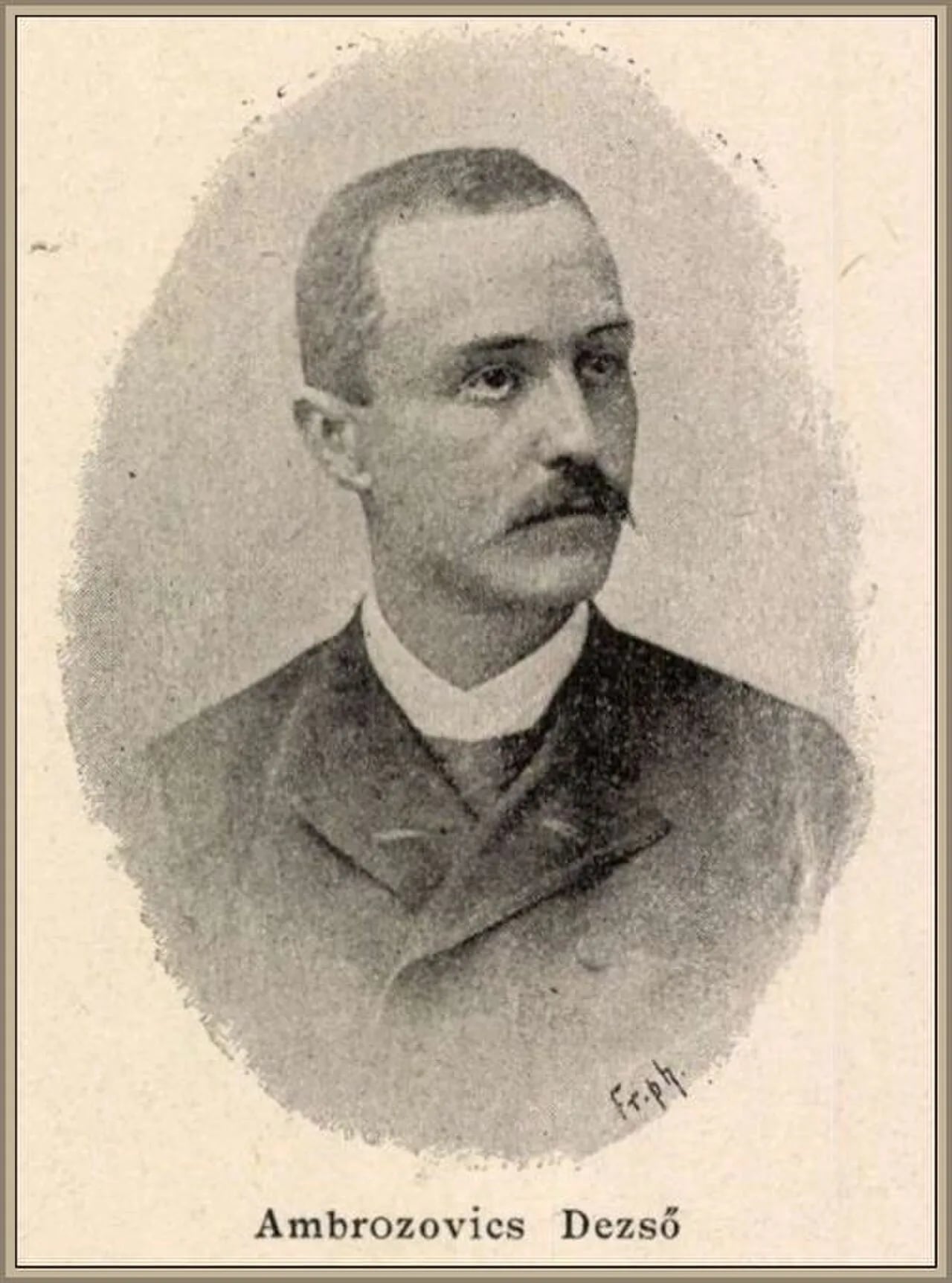 Porträt von Dezső Ambrozovics (1864–1919) – Gedenkseite
