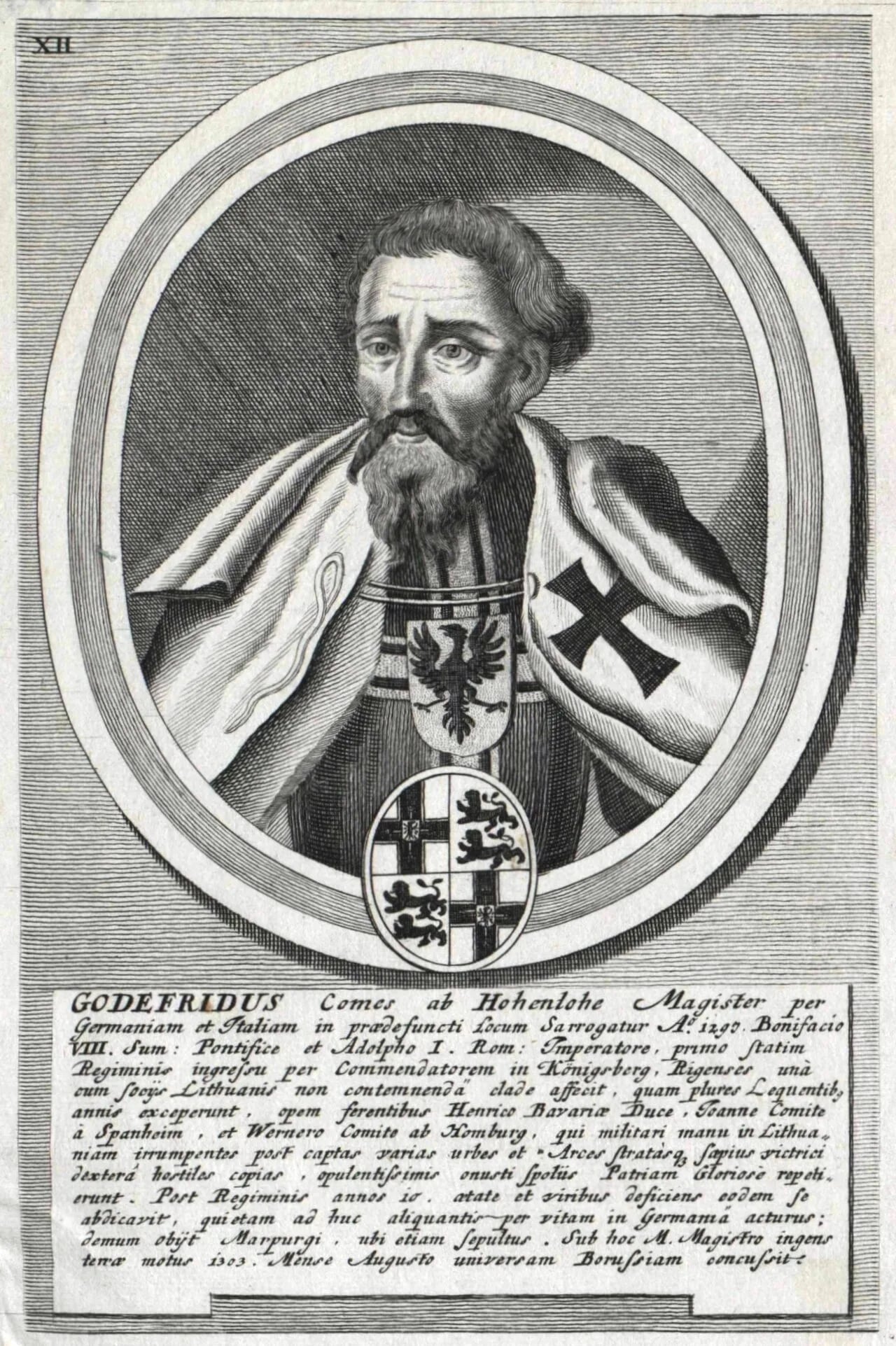 Porträt von Gottfried von Hohenlohe (1265–1310) – Gedenkseite