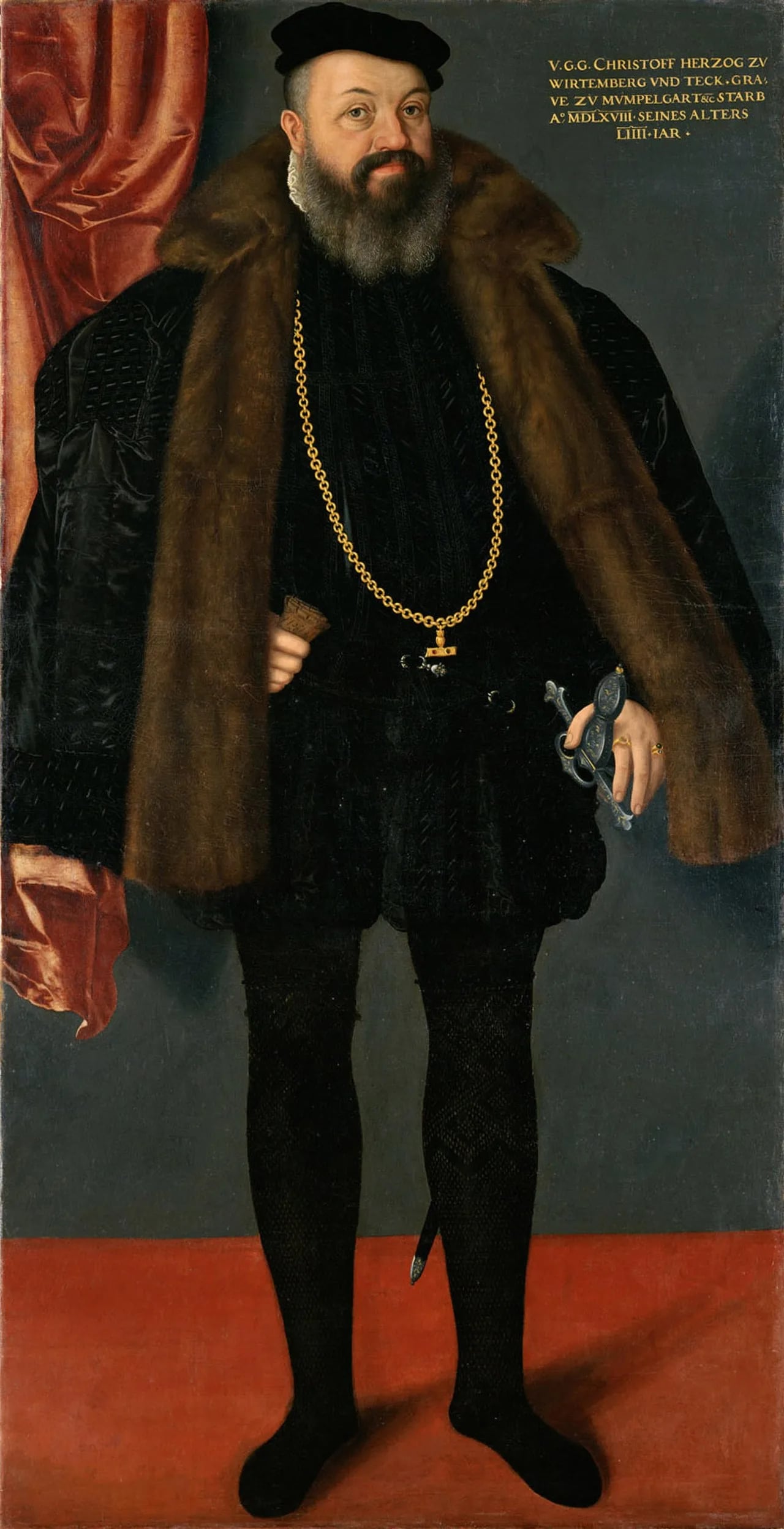 Porträt von Christoph von Württemberg (1515–1568) – Gedenkseite