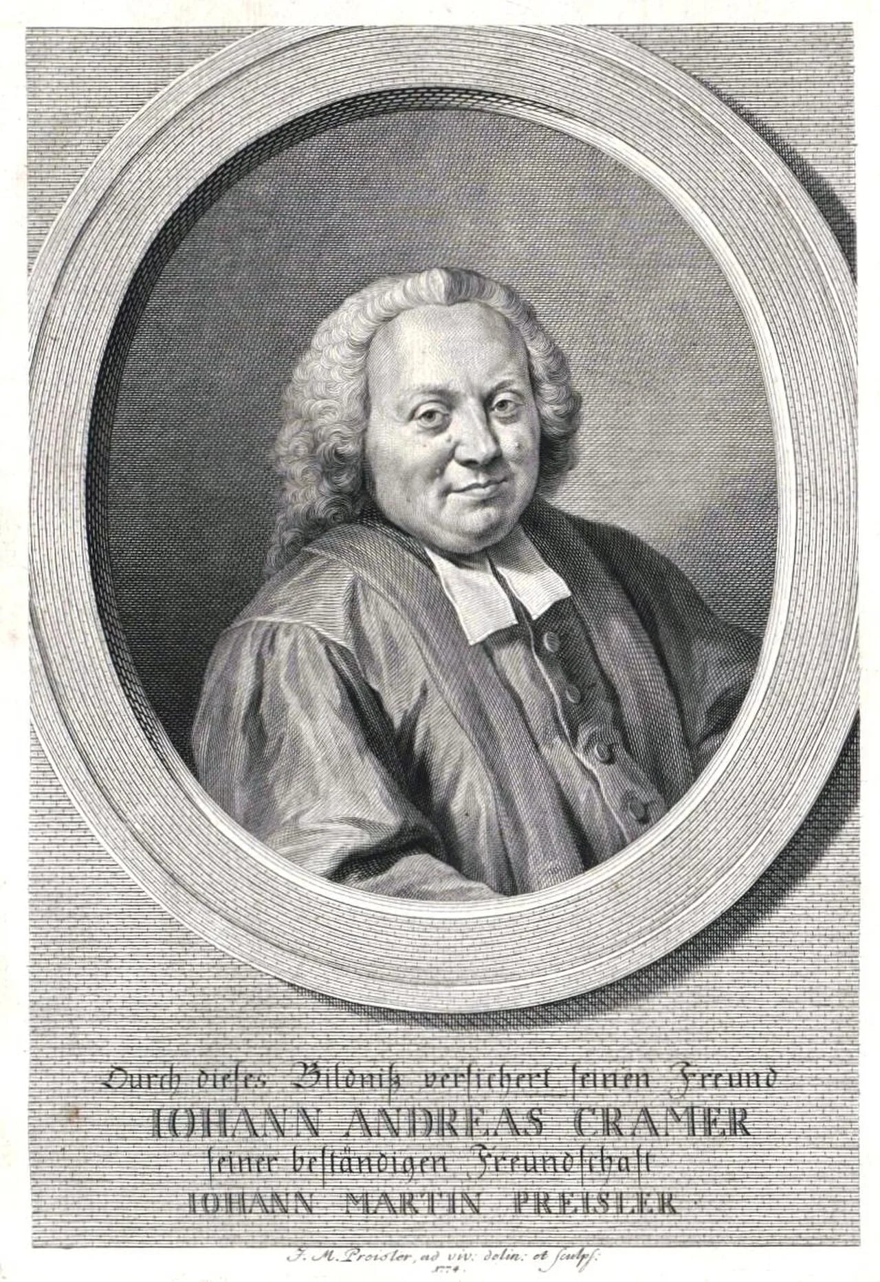 Porträt von Johann Andreas Cramer (1723–1788) – Gedenkseite