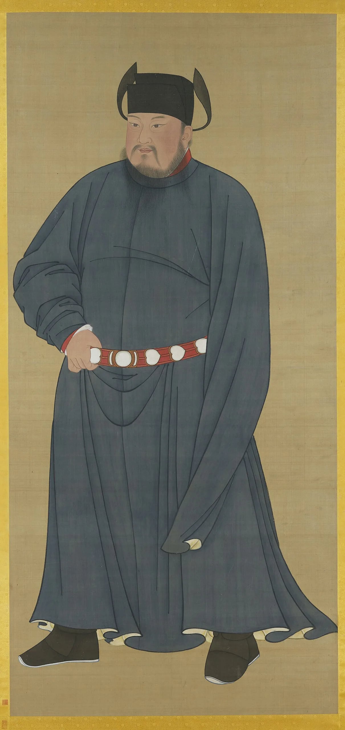 Porträt von Emperor Zhuangzong of Later Tang (885–926) – Gedenkseite