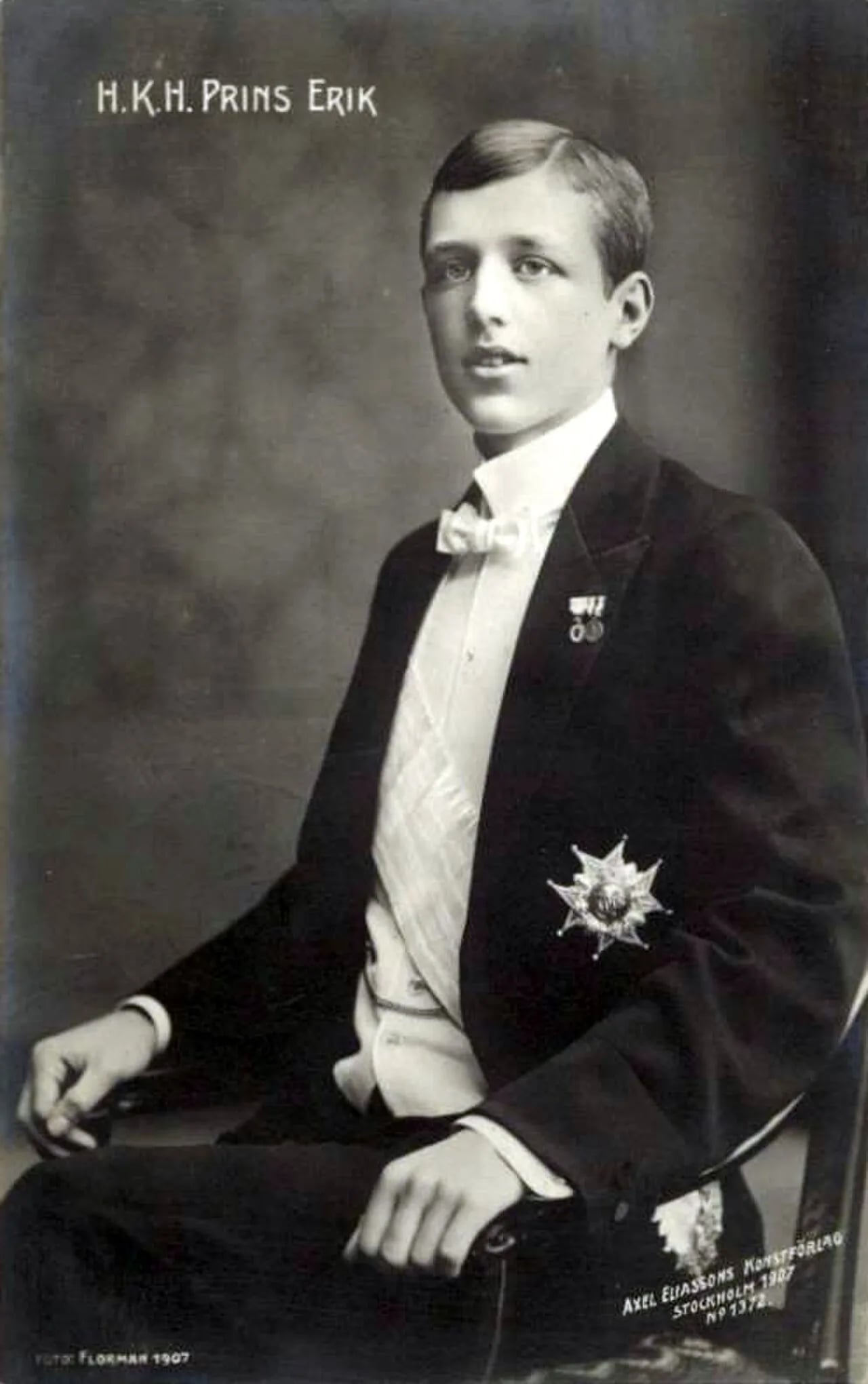 Porträt von Erik Gustaf von Schweden (1889–1918) – Gedenkseite