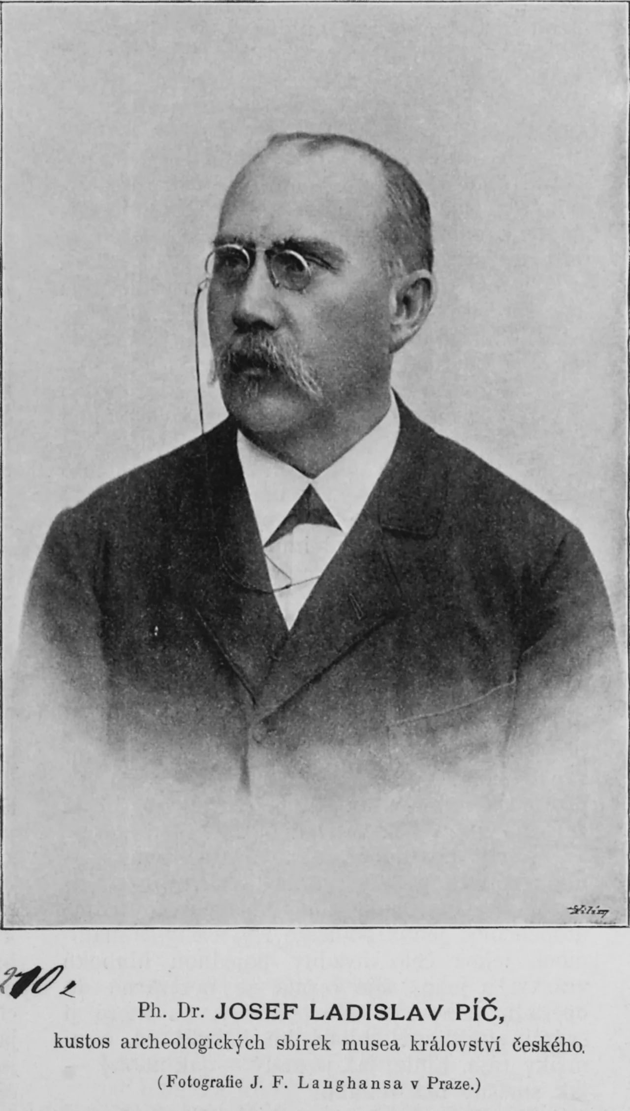 Porträt von Josef Ladislav Píč (1847–1911) – Gedenkseite