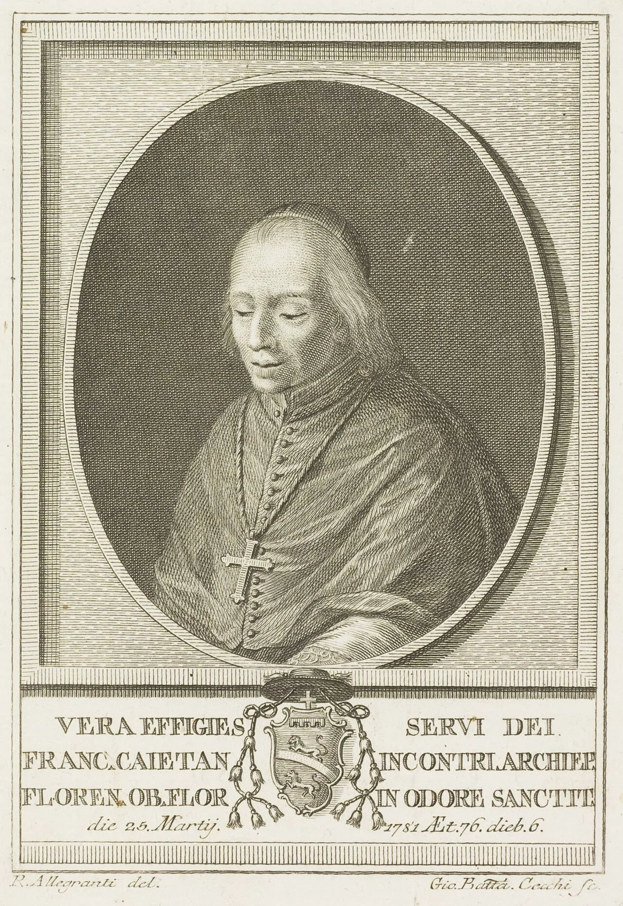 Porträt von Francesco Gaetano Incontri (1704–1781) – Gedenkseite
