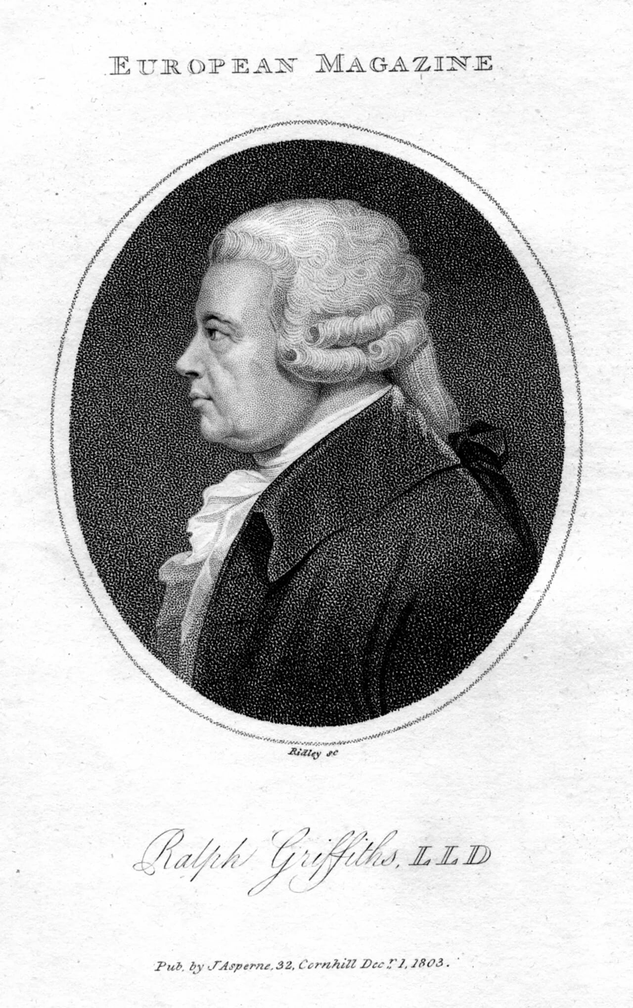 Porträt von Ralph Griffiths (1720–1803) – Gedenkseite