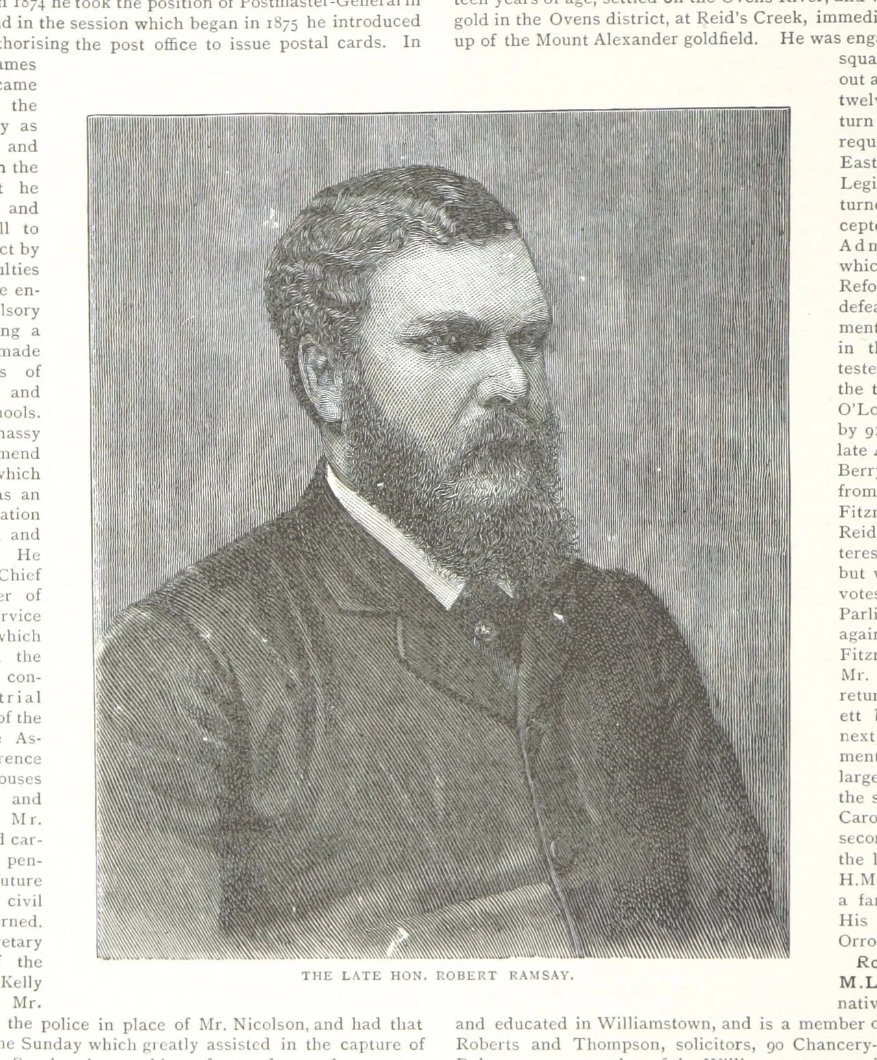 Porträt von Robert Ramsay (1842–1882) – Gedenkseite