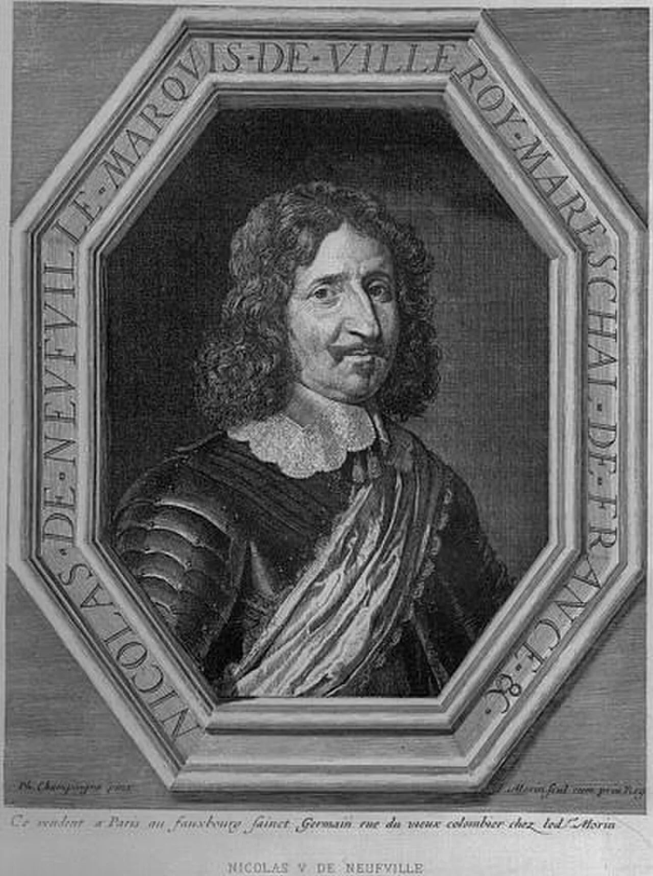 Porträt von Nicolas de Neufville, duc de Villeroy (1598–1685) – Gedenkseite