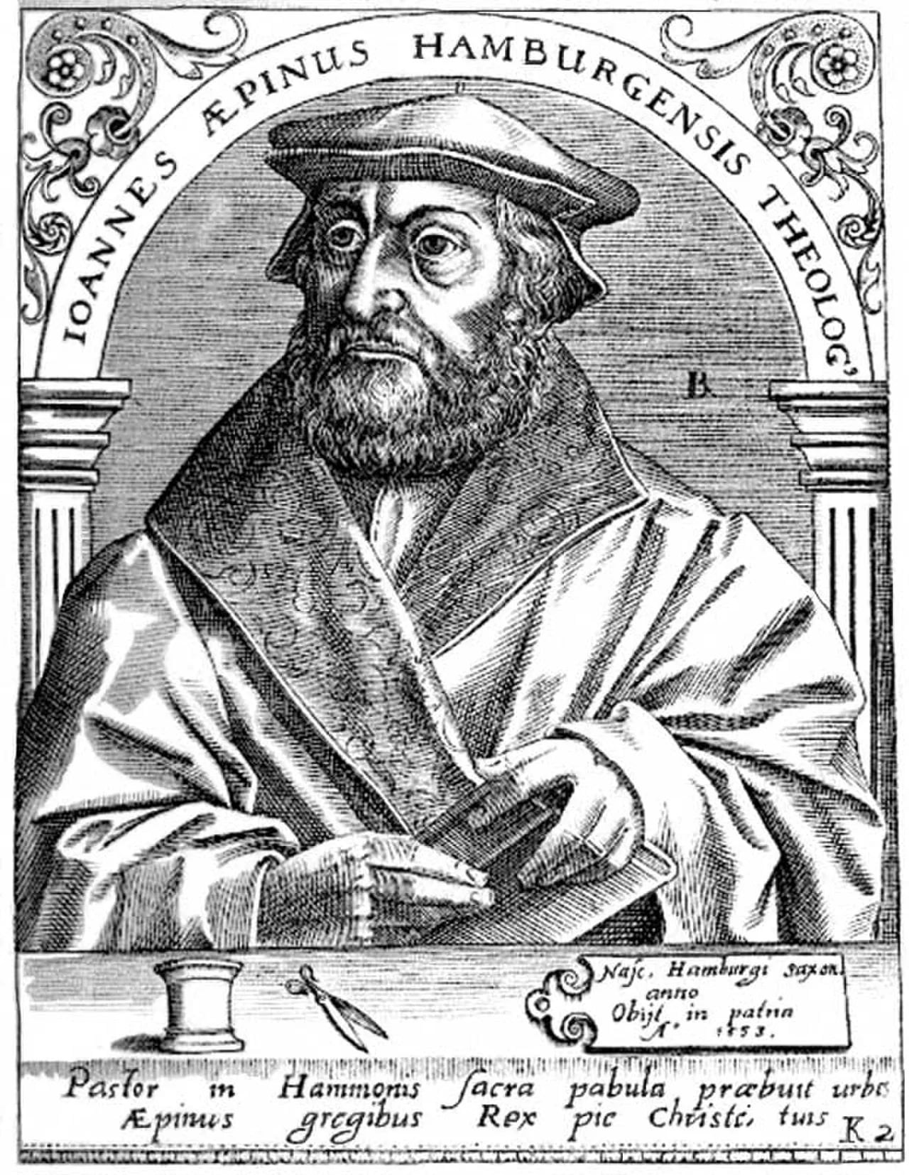 Porträt von Johannes Aepinus (1499–1553) – Gedenkseite