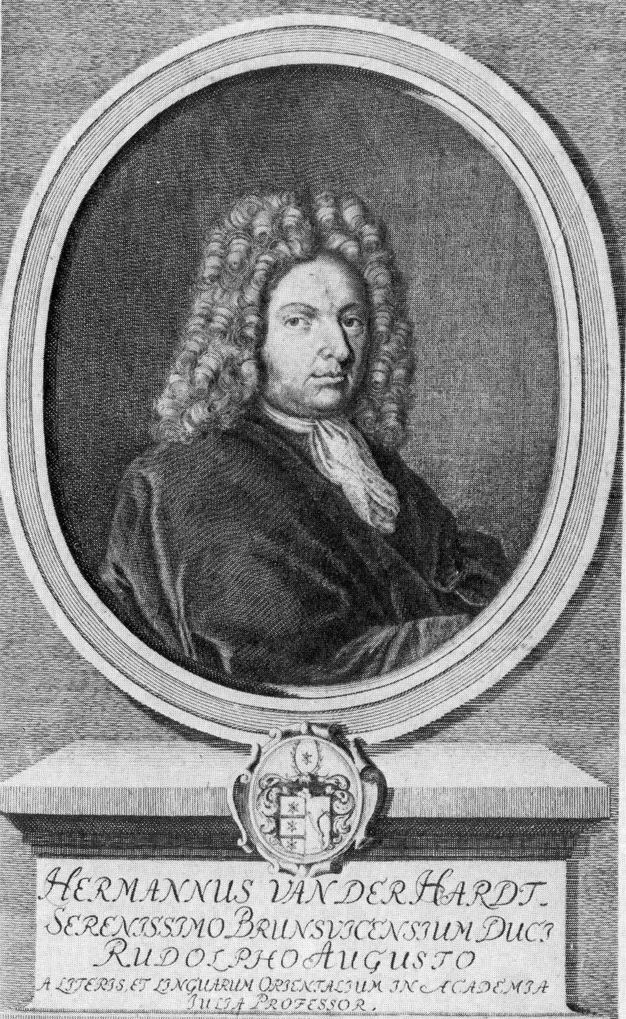 Portrait of Hermann von der Hardt (1660–1746) – memorial page