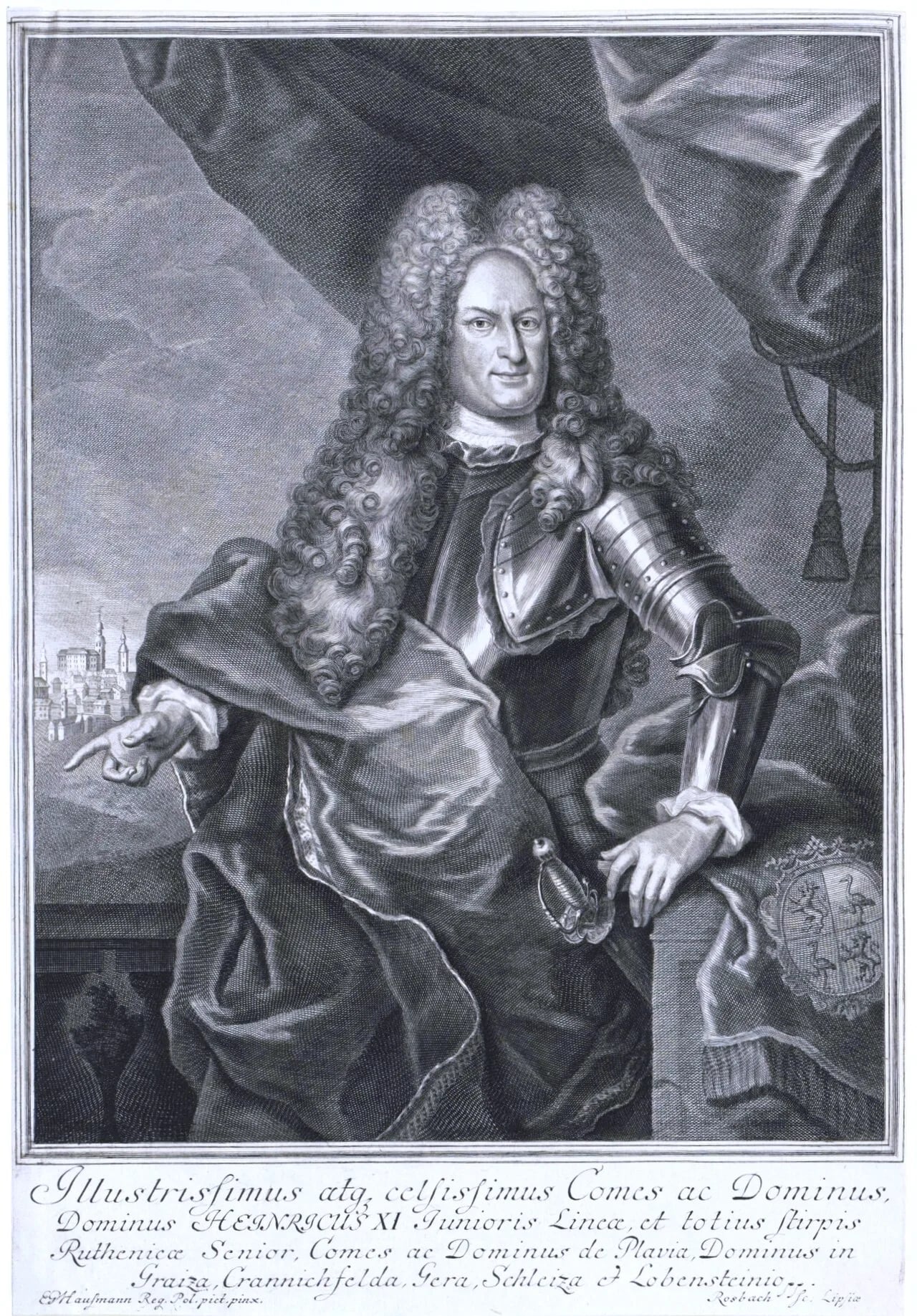 Porträt von Heinrich XI. Graf Reuß zu Schleiz (1669–1726) – Gedenkseite