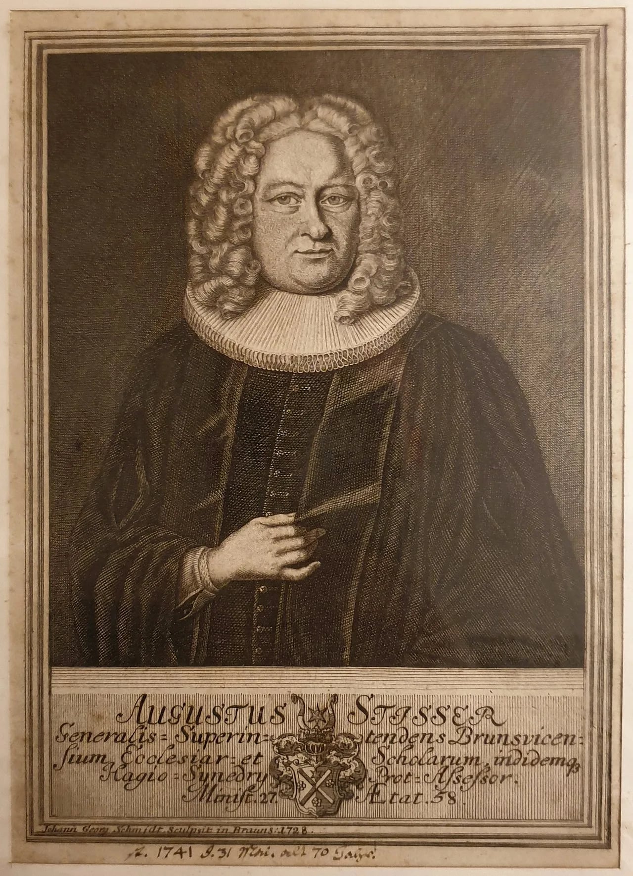 Porträt von August Stisser (1671–1741) – Gedenkseite