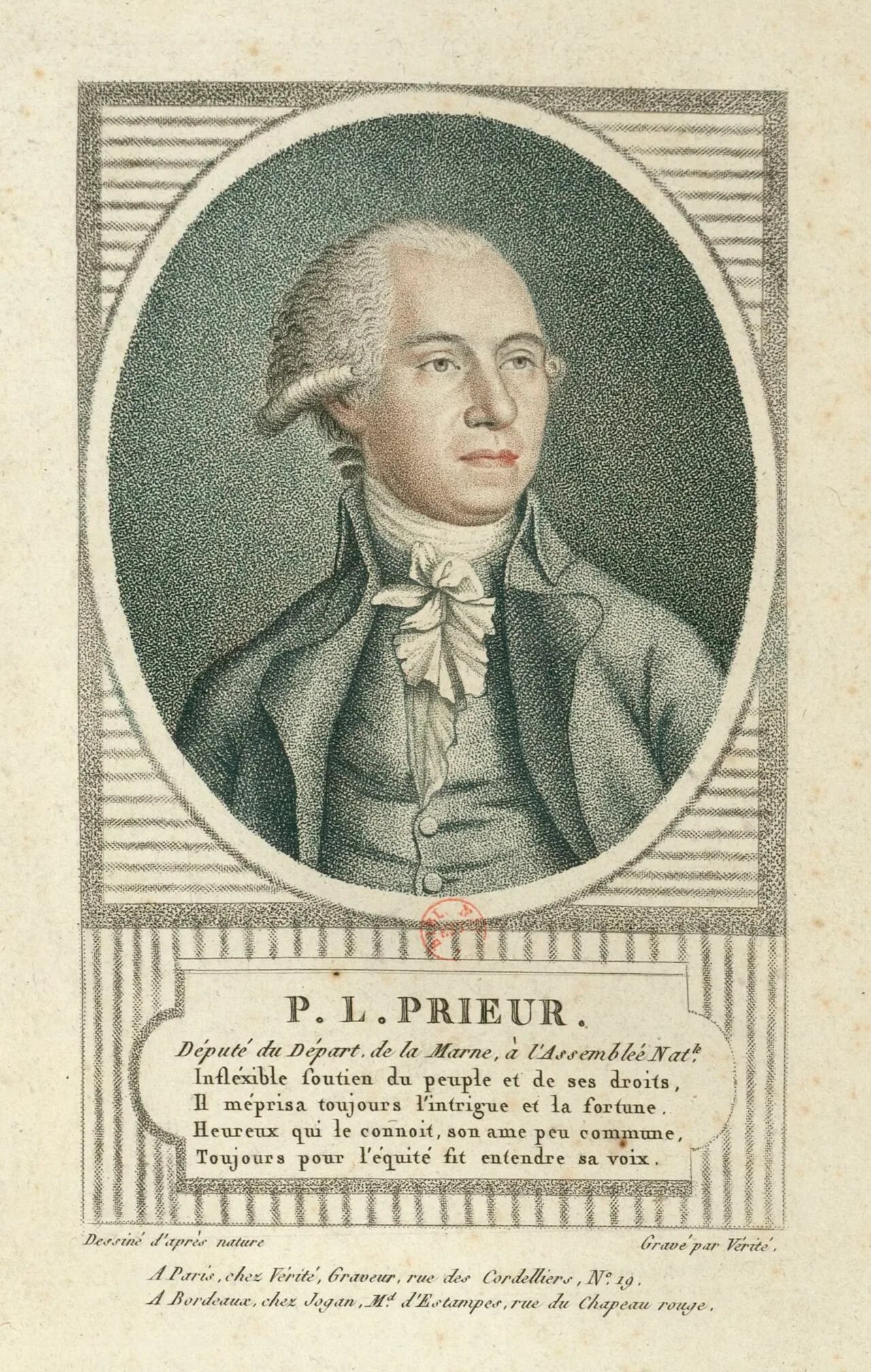 Porträt von Pierre Louis Prieur (1756–1827) – Gedenkseite
