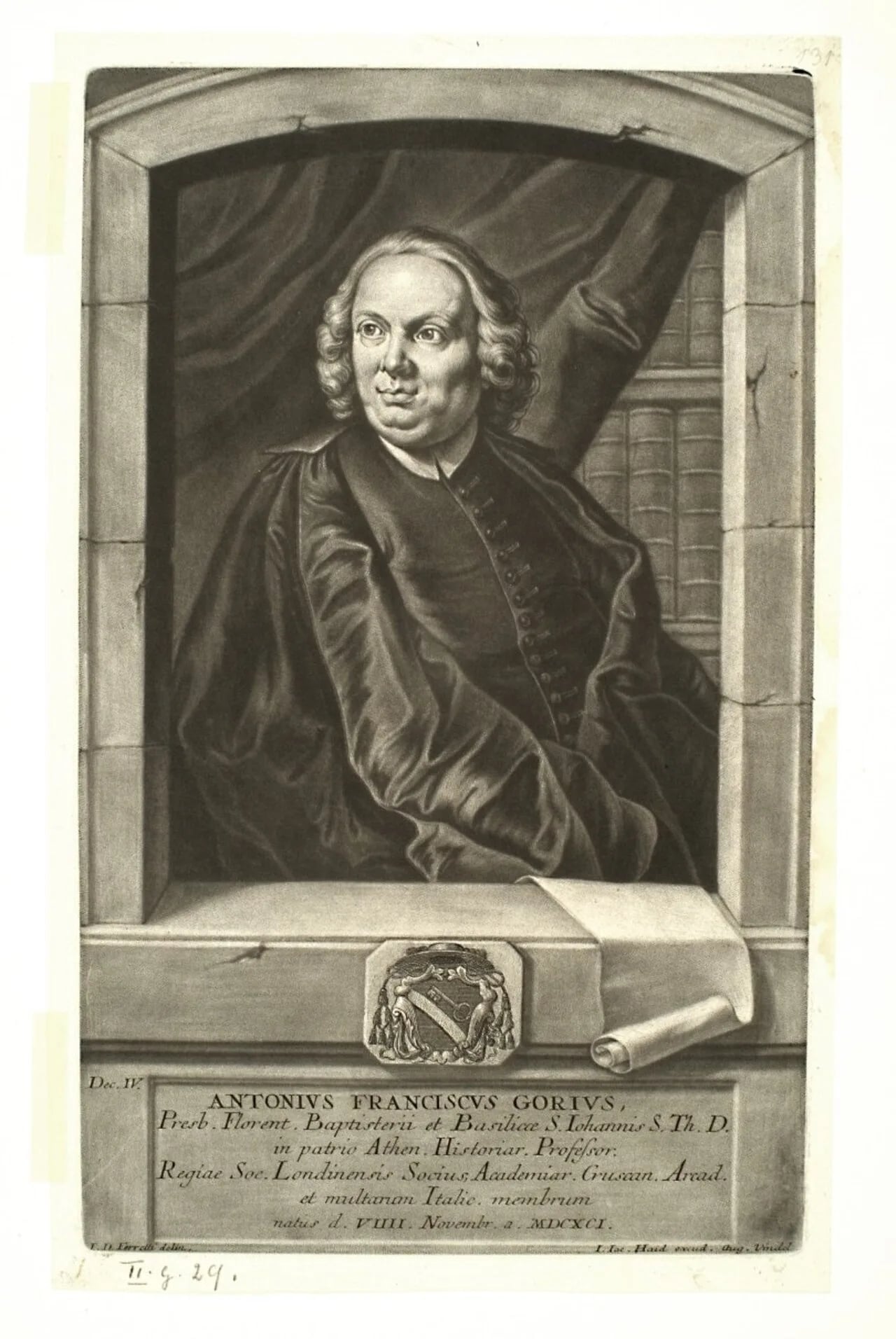 Porträt von Antonio Francesco Gori (1691–1757) – Gedenkseite
