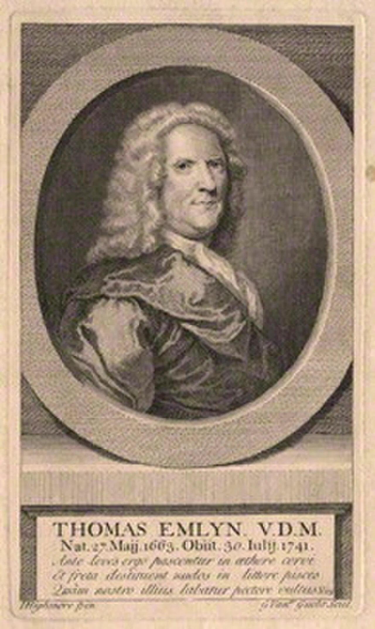 Porträt von Thomas Emlyn (1663–1741) – Gedenkseite