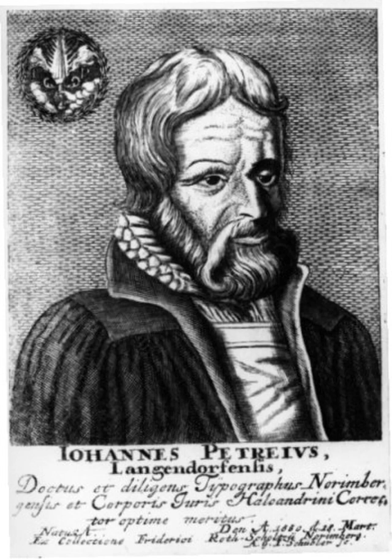 Porträt von Johannes Petreius (1497–1550) – Gedenkseite