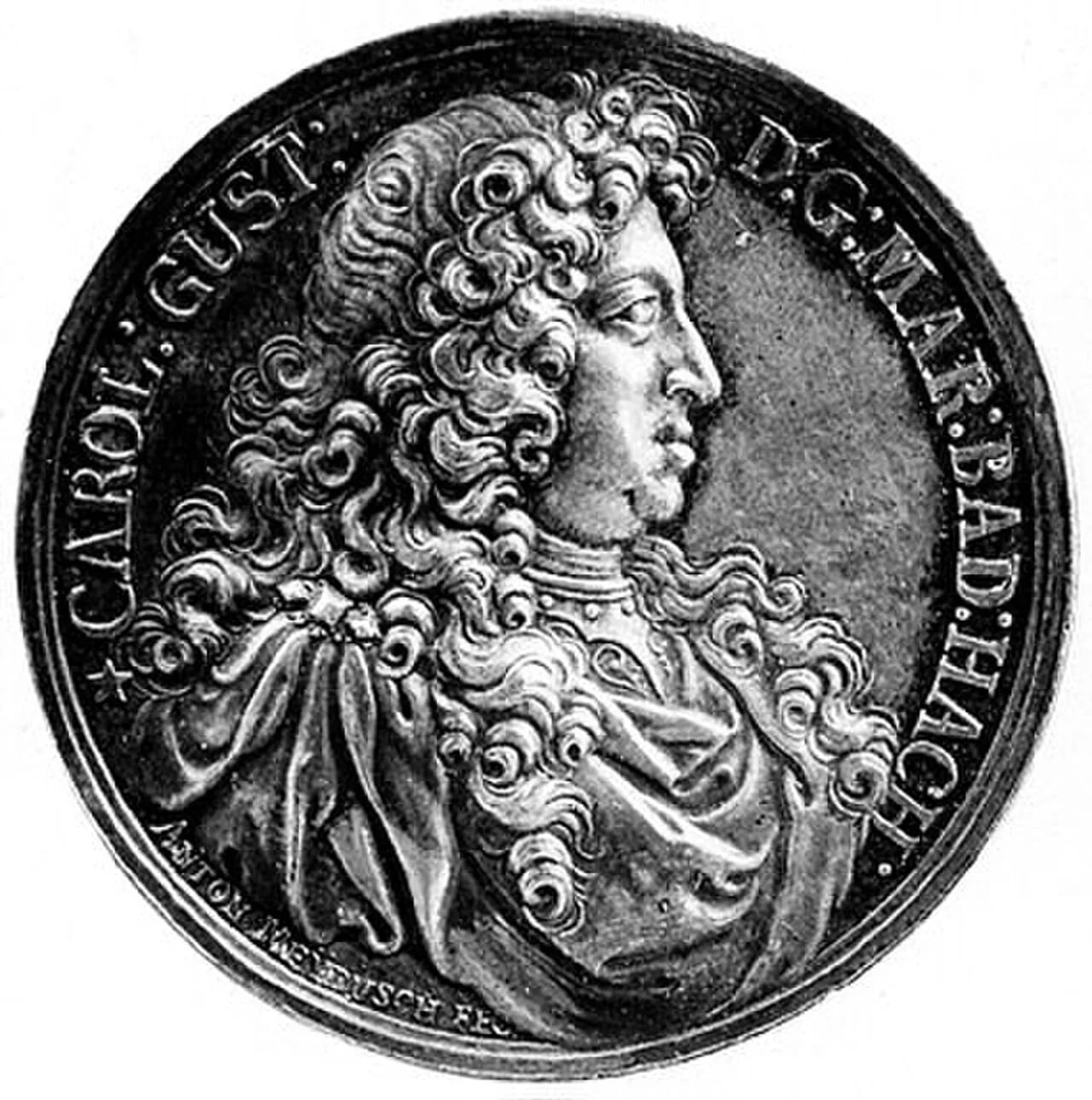 Porträt von Karl Gustav von Baden-Durlach (1648–1703) – Gedenkseite