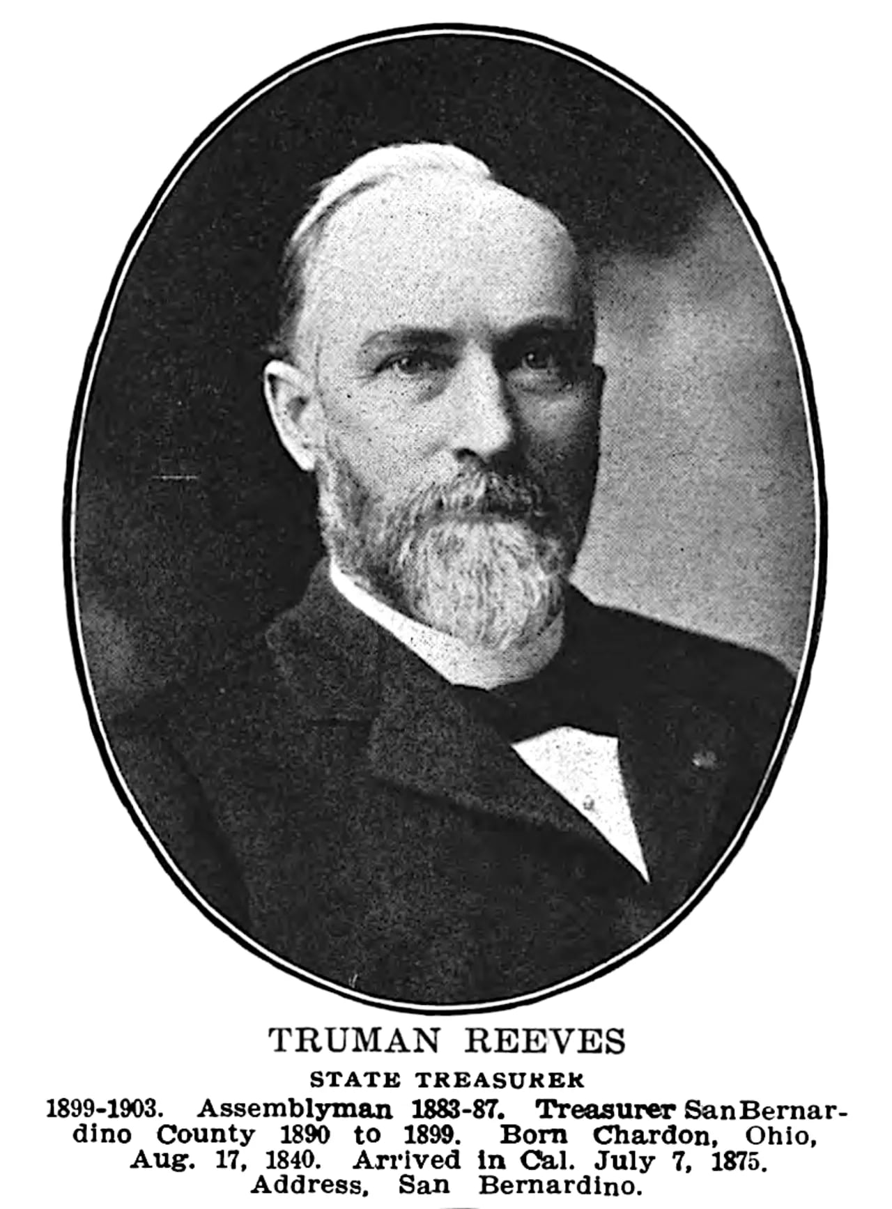 Porträt von Truman Reeves (1840–1924) – Gedenkseite