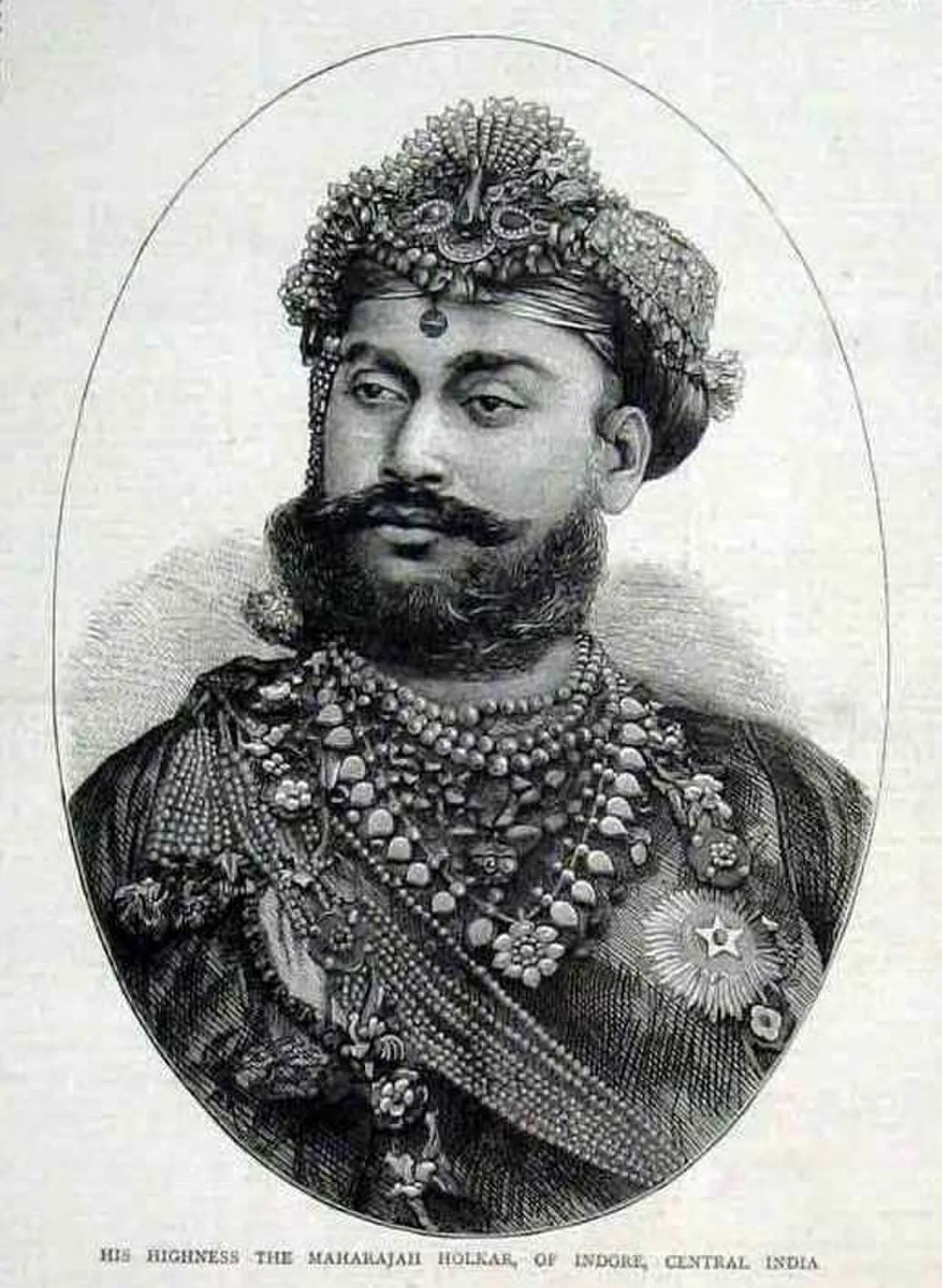 Porträt von Tukojirao Holkar II (1835–1886) – Gedenkseite
