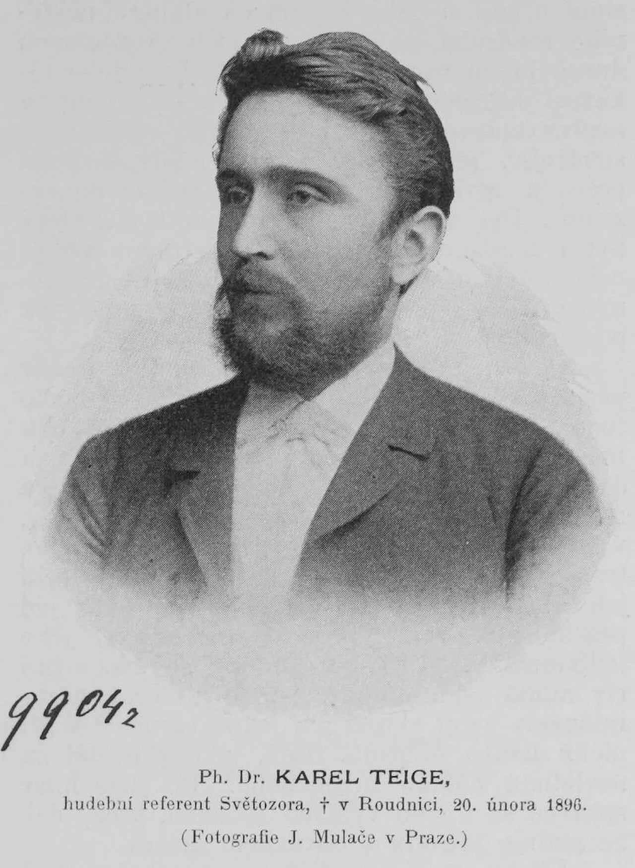 Portrait of Karel Teige (1859–1896) – memorial page