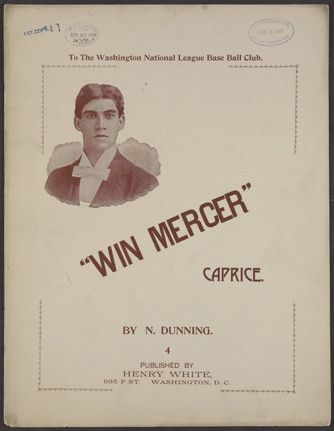 Porträt von Win Mercer (1874–1903) – Gedenkseite