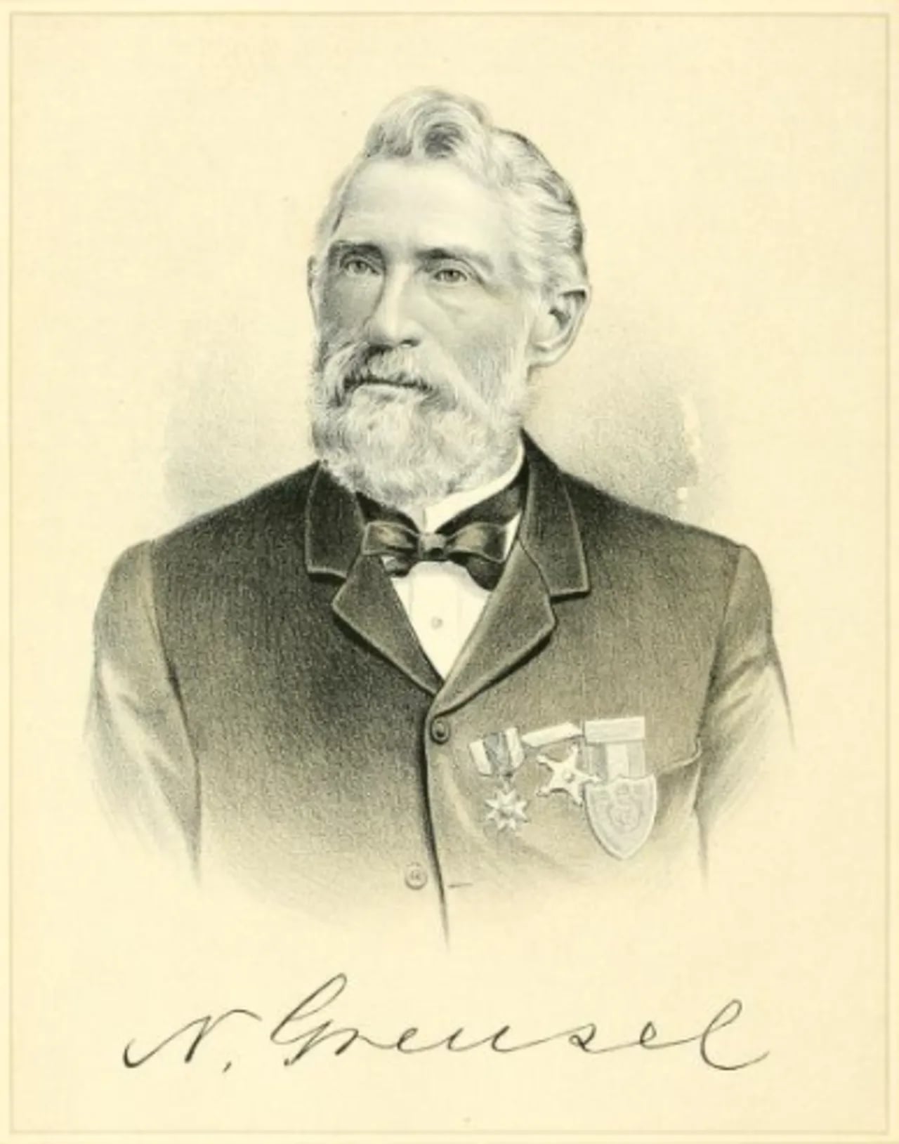 Porträt von Nicholas Greusel (1817–1896) – Gedenkseite