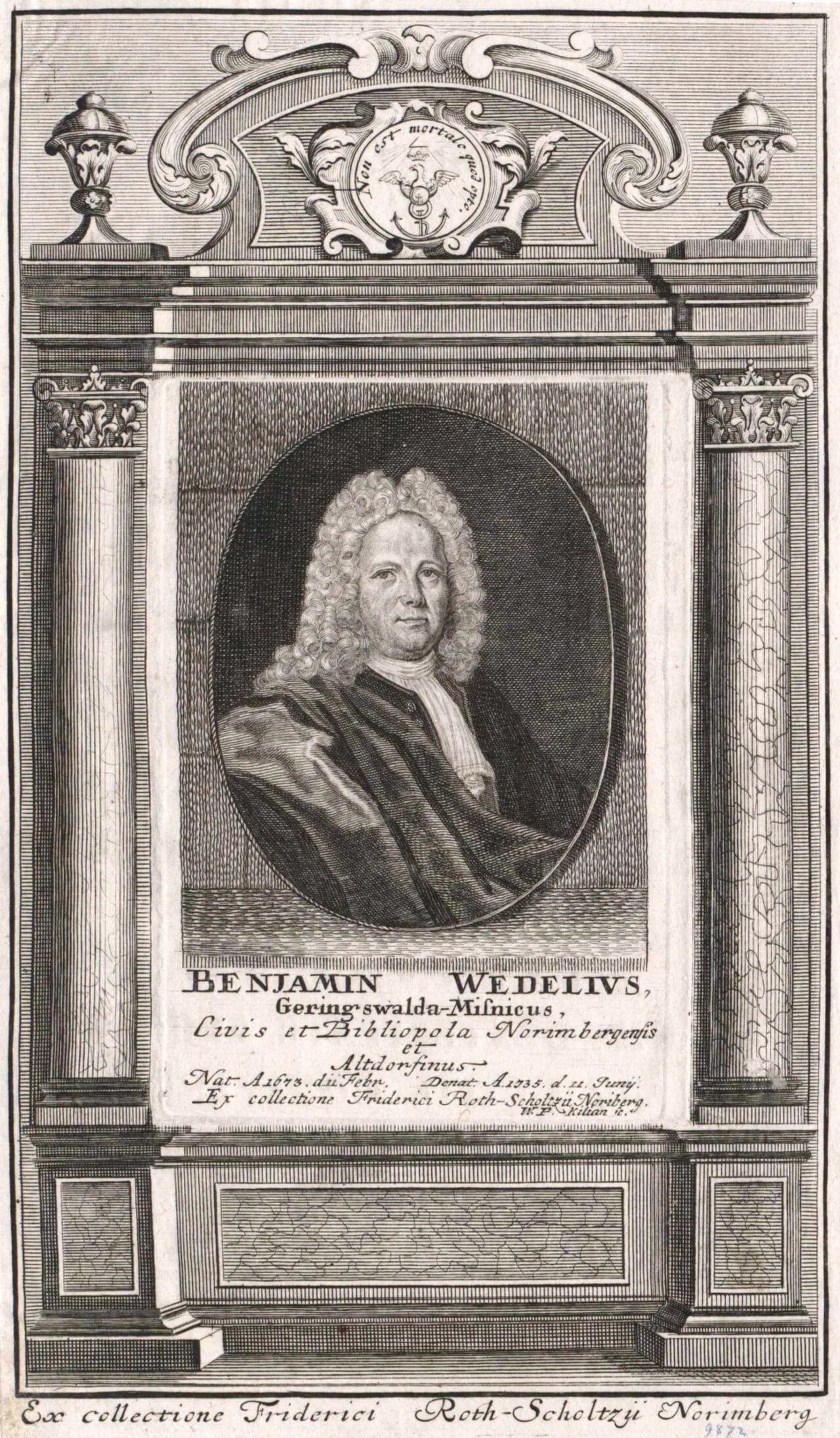 Porträt von Benjamin Wedel (1673–1735) – Gedenkseite