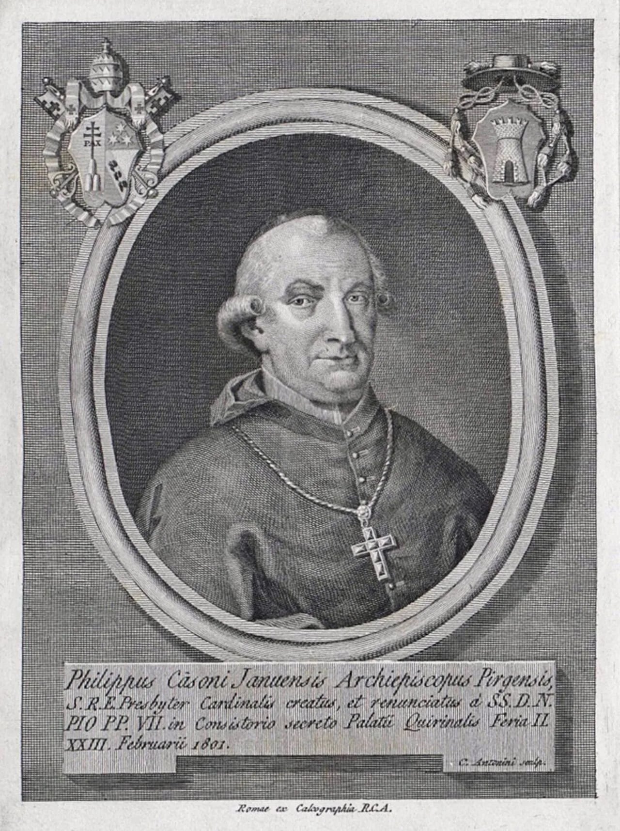 Porträt von Filippo Casoni (1733–1811) – Gedenkseite