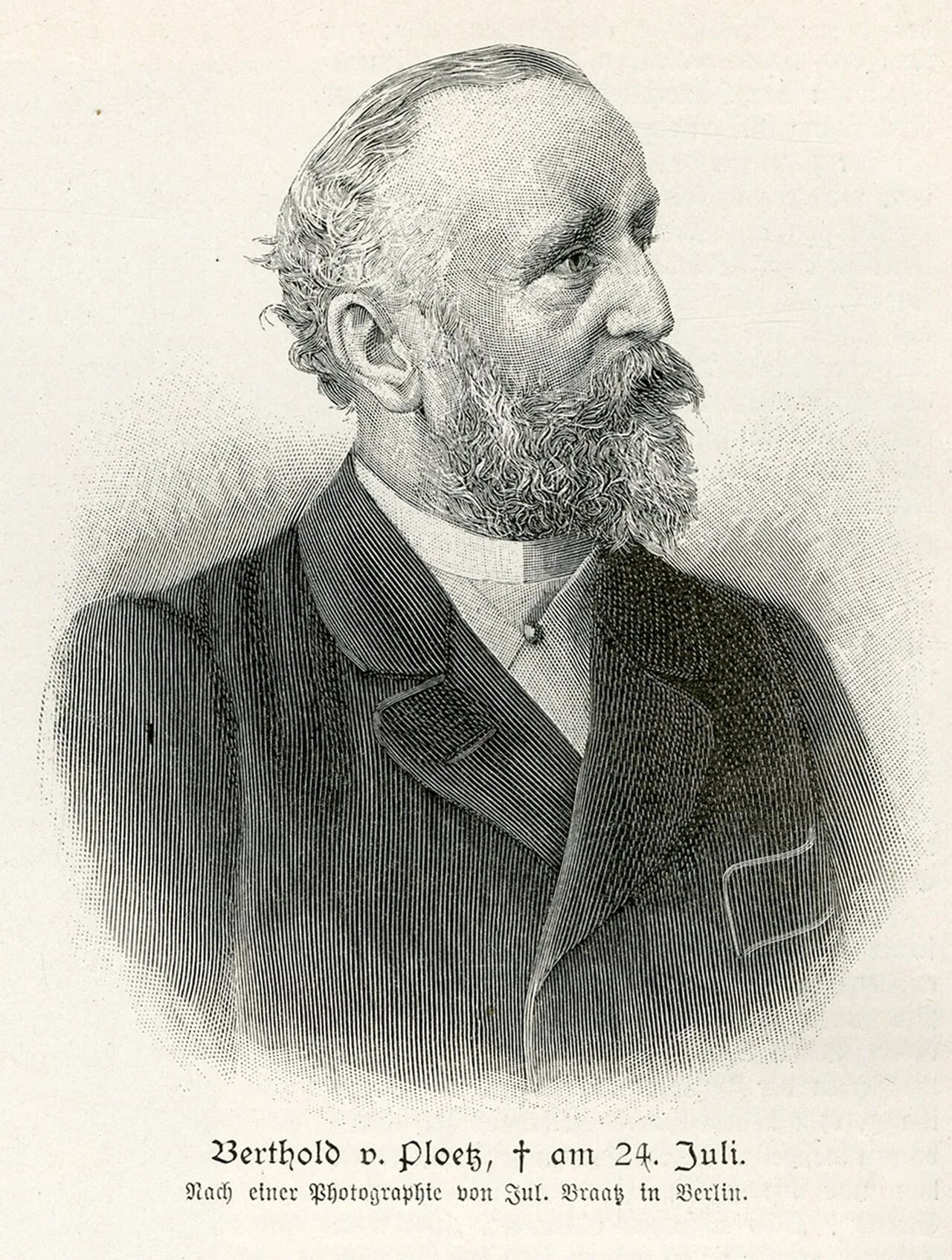Porträt von Berthold von Ploetz (1844–1898) – Gedenkseite