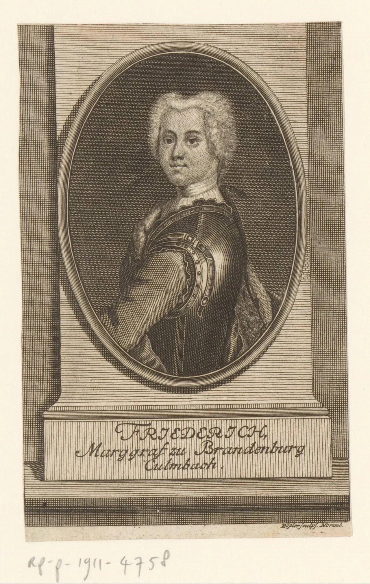 Porträt von Friedrich Ernst von Brandenburg-Kulmbach (1703–1762) – Gedenkseite