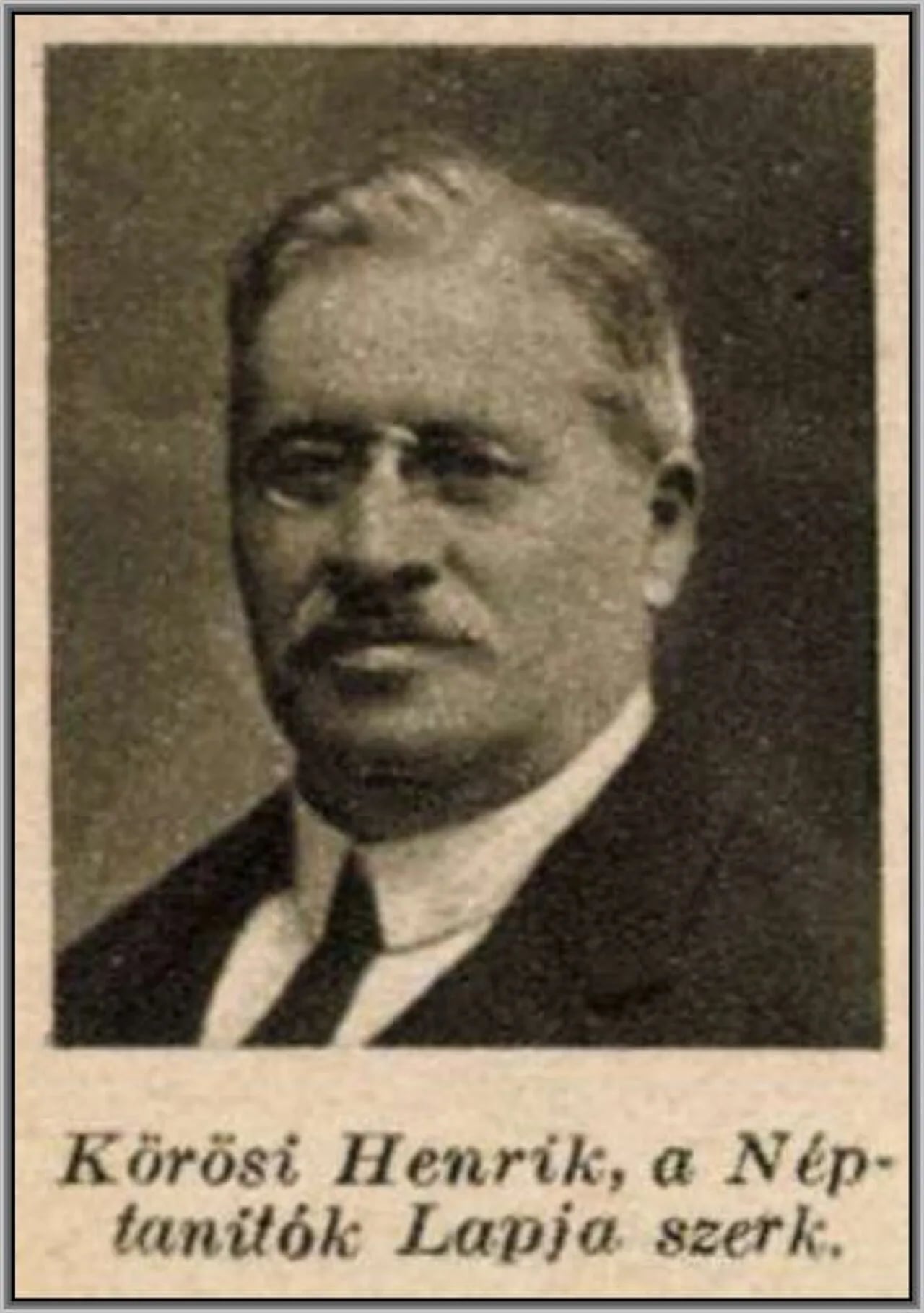 Porträt von Henrik Kőrösi (1859–1930) – Gedenkseite