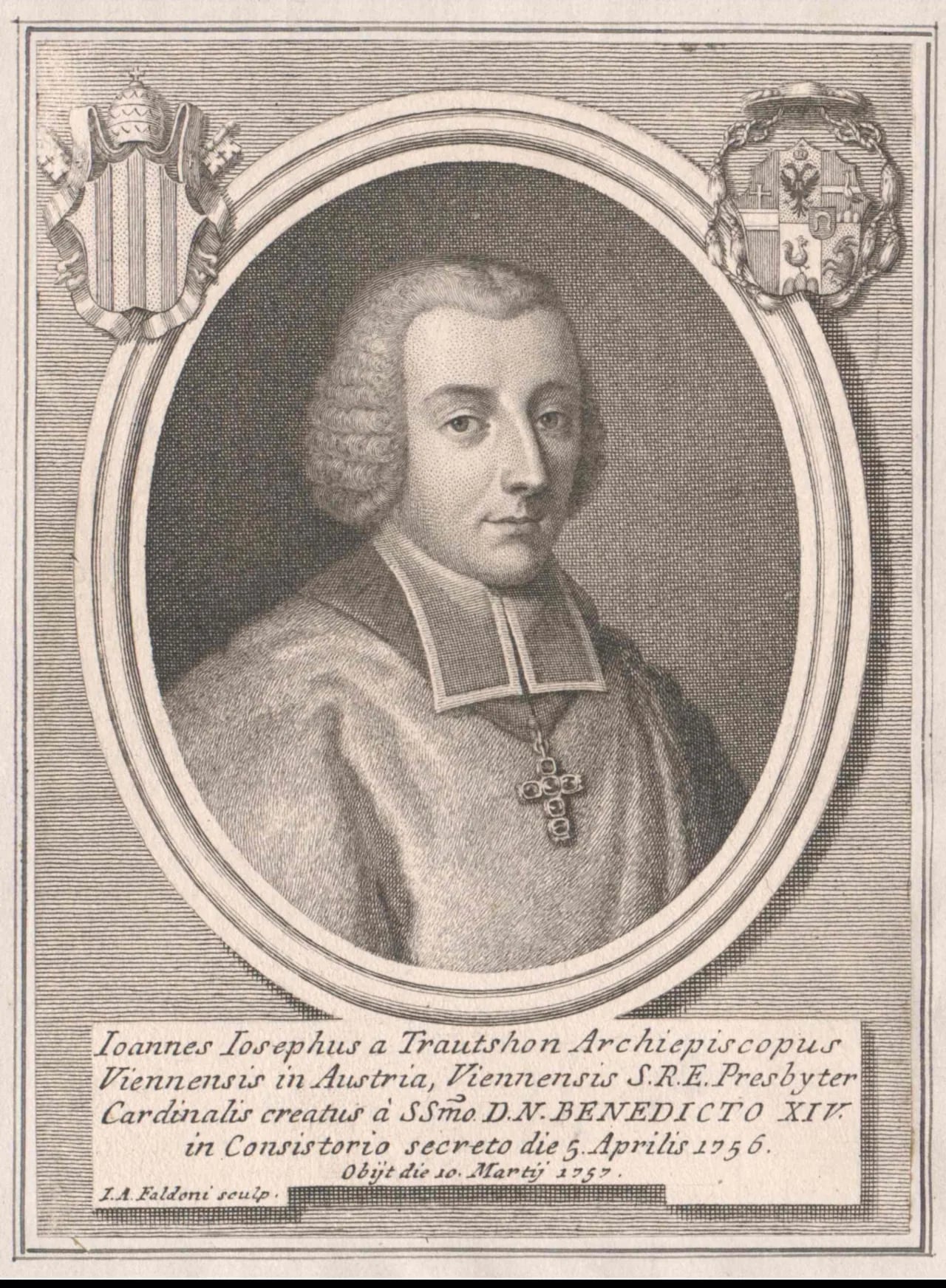 Porträt von Johann Joseph von Trautson (1707–1757) – Gedenkseite