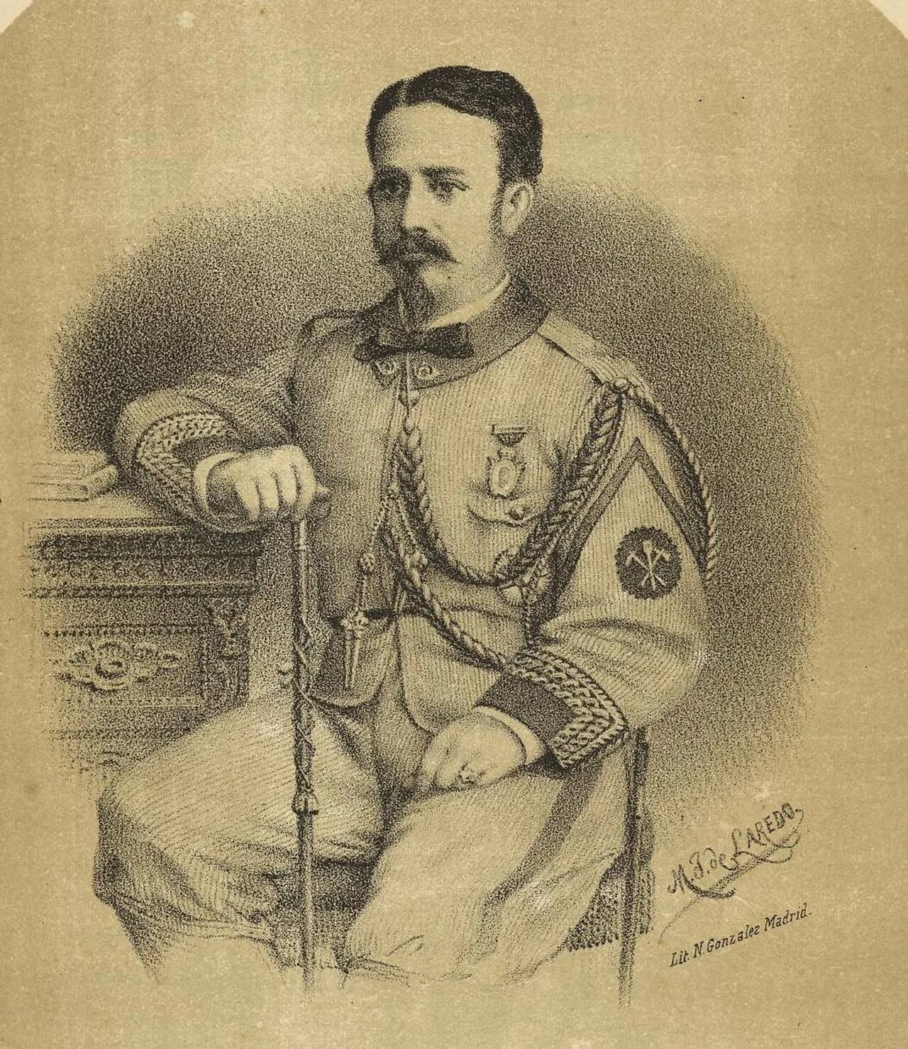 Porträt von Juan Nepomuceno Burriel Linch (1823–1877) – Gedenkseite