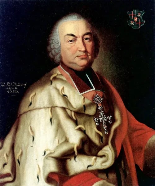 Porträt von Johann IX. Philipp von Walderdorff (1701–1768) – Gedenkseite