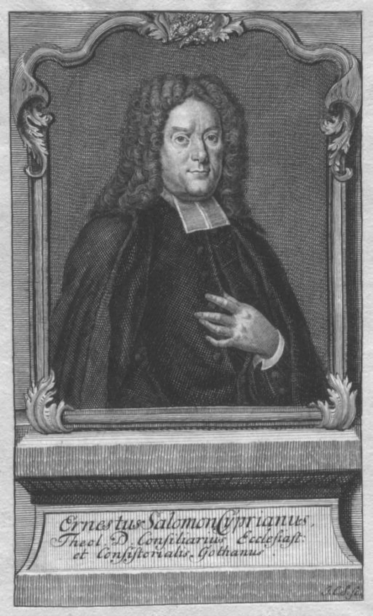 Porträt von Ernst Salomon Cyprian (1673–1745) – Gedenkseite