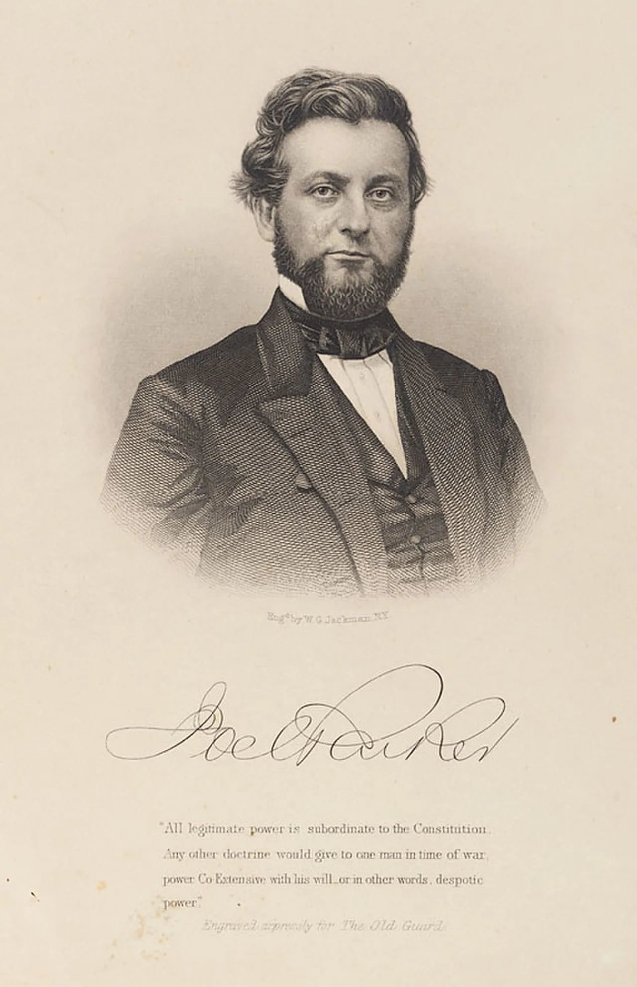 Porträt von Joel Parker (1816–1888) – Gedenkseite