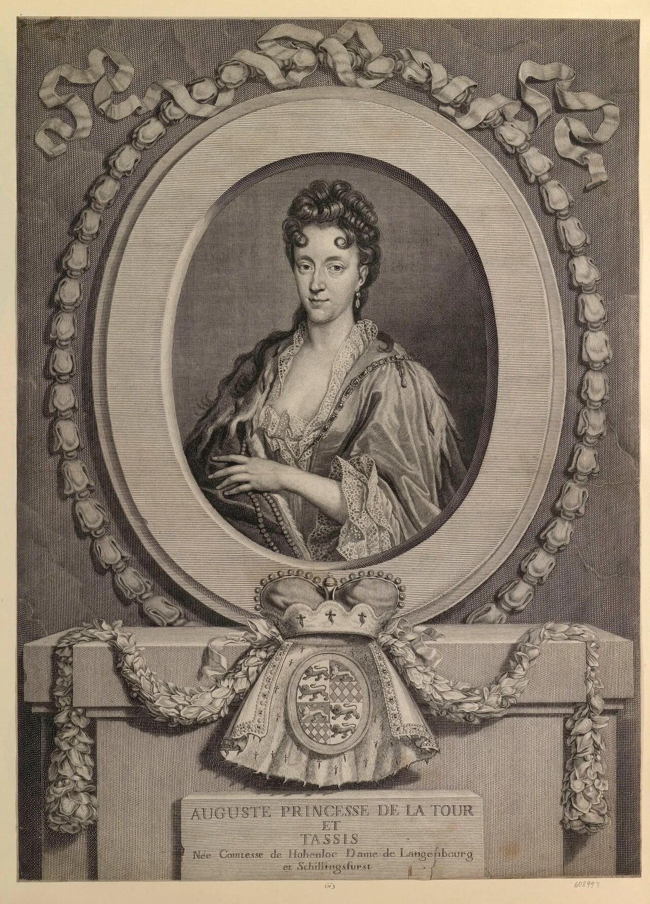 Porträt von Auguste Gräfin zu Hohenlohe-Waldenburg-Schillingsfürst (1675–1711) – Gedenkseite