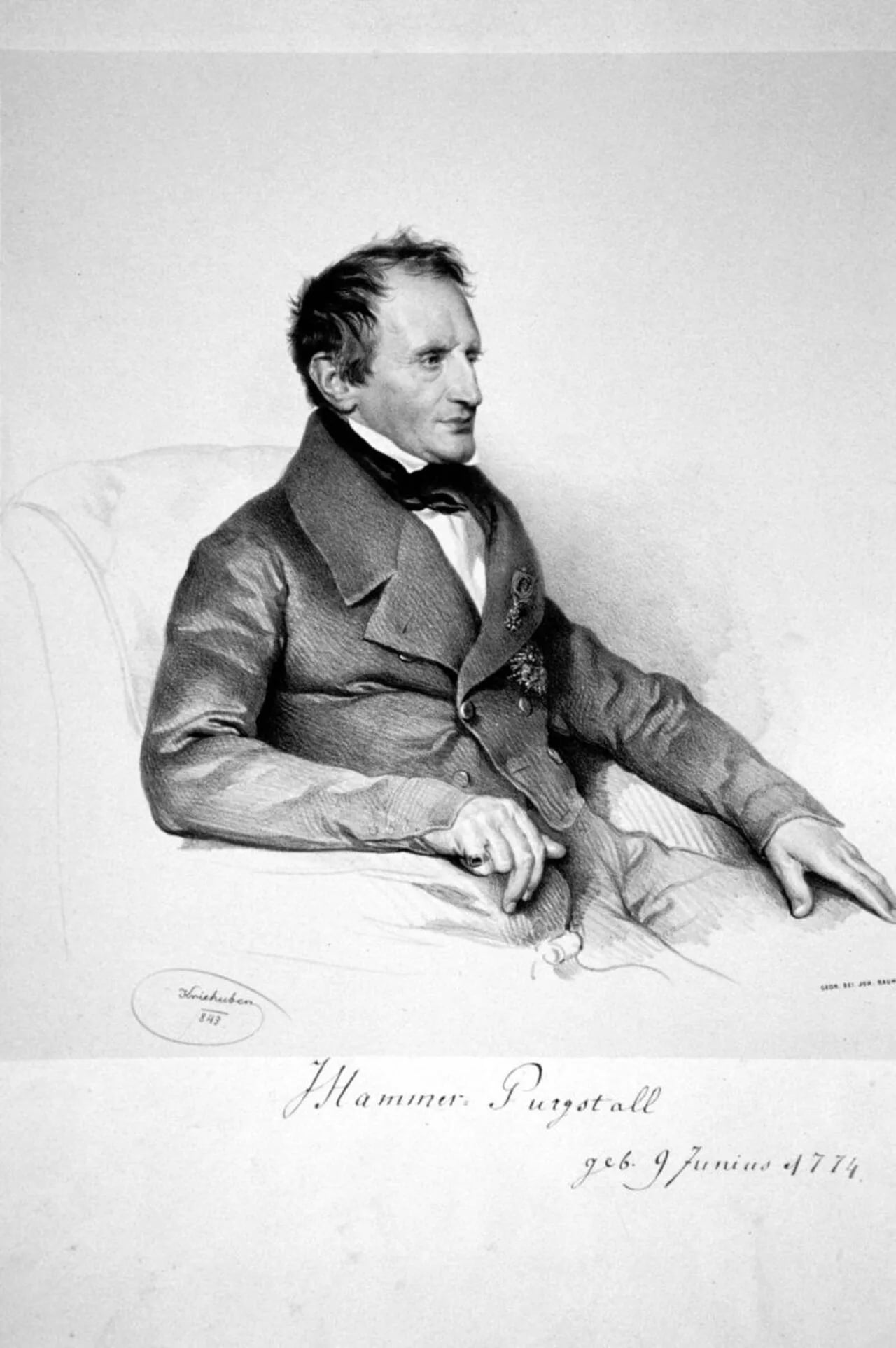 Porträt von Joseph von Hammer-Purgstall (1774–1856) – Gedenkseite
